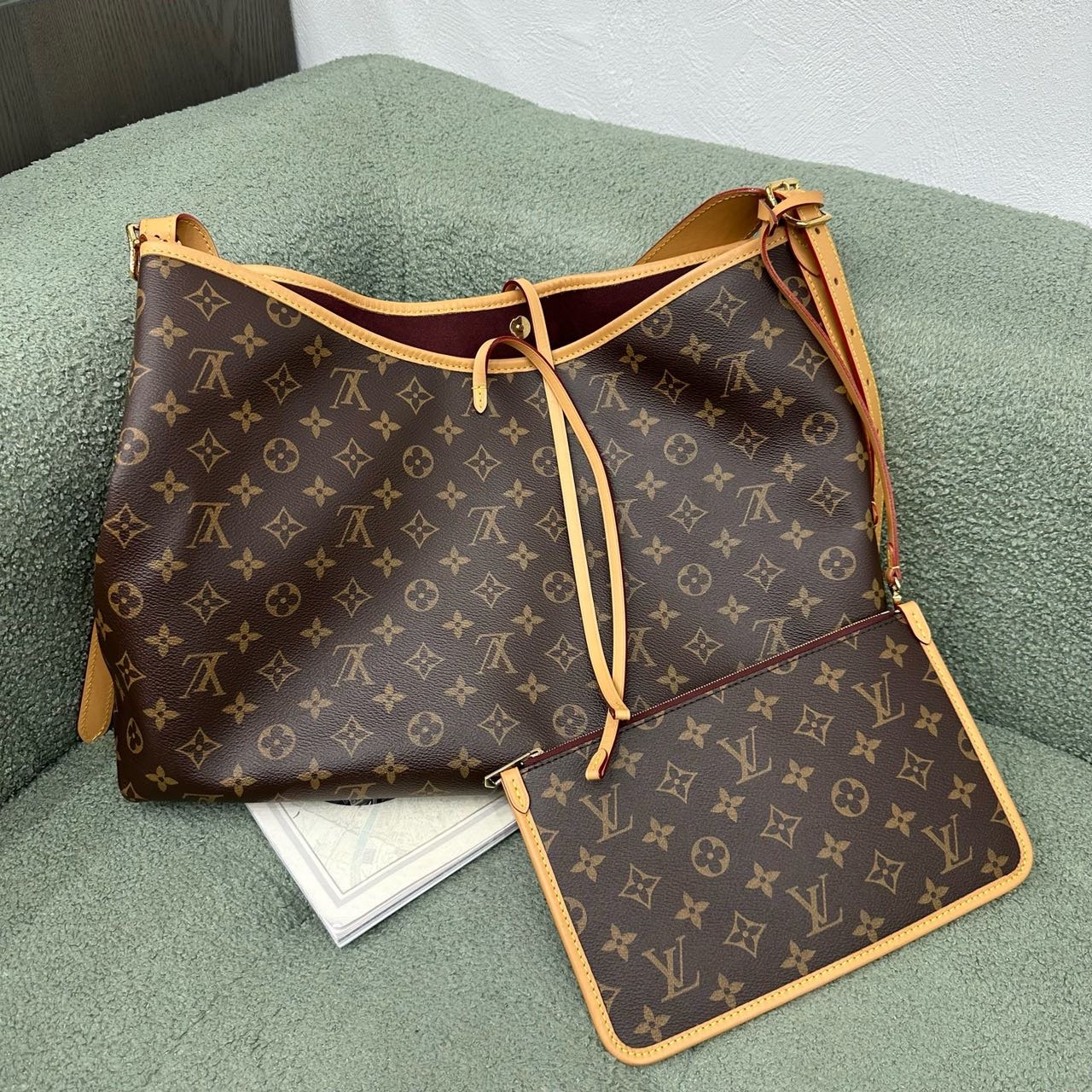 A级 LV 老花carryall 中号 带盒子