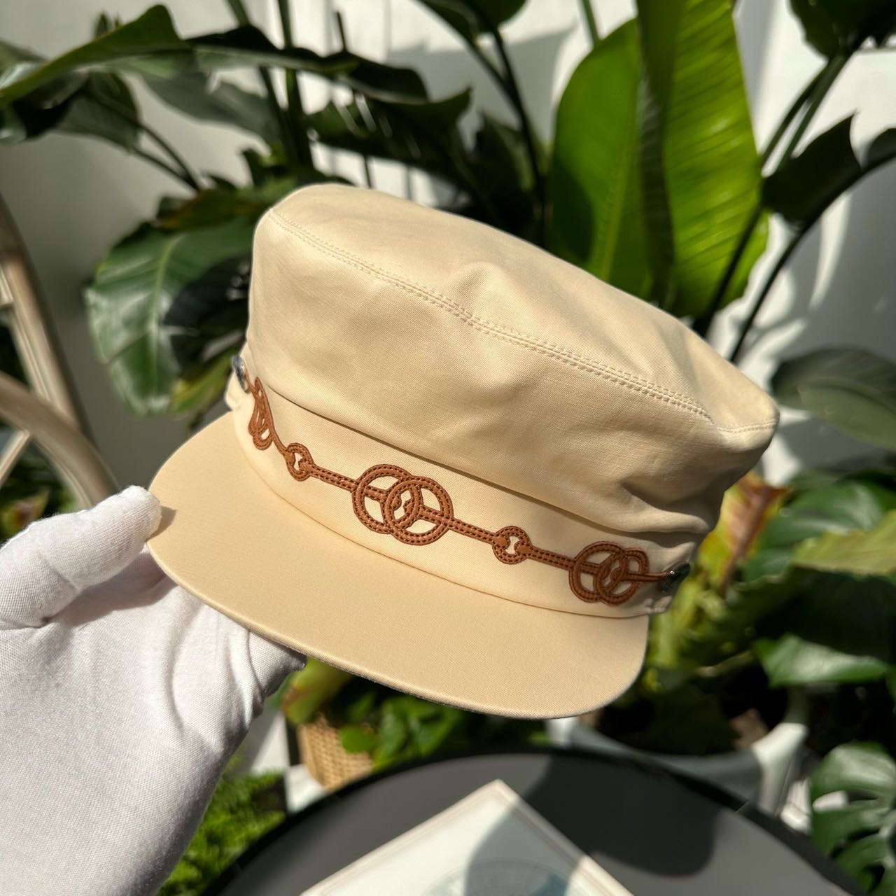 N级 Hermes 米色帽子 58码 带尘袋