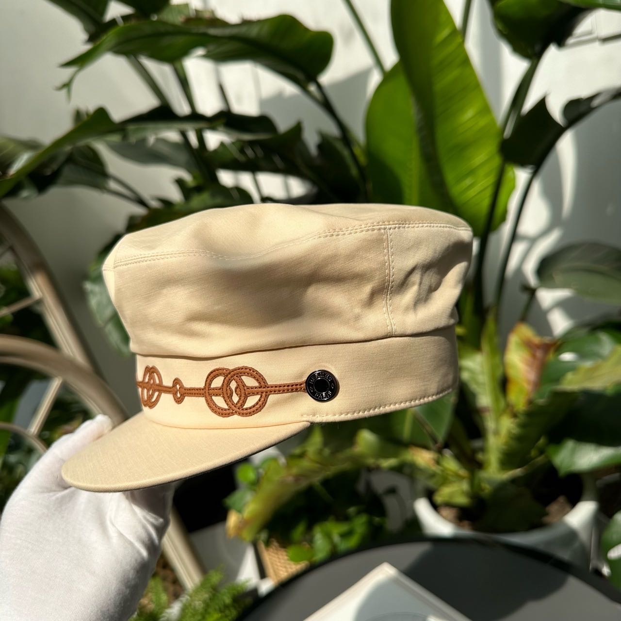 N级 Hermes 米色帽子 57码 带尘袋