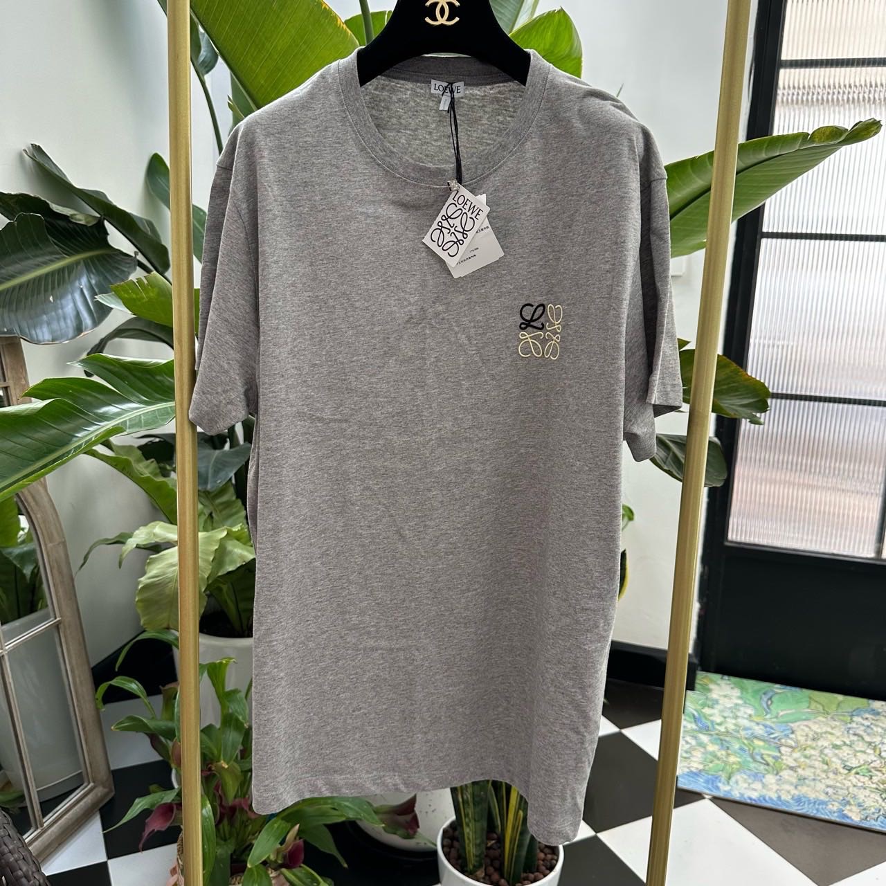 N级 Loewe 100%棉刺绣T恤/短袖 M码 肩宽46 胸围53*2 衣长66