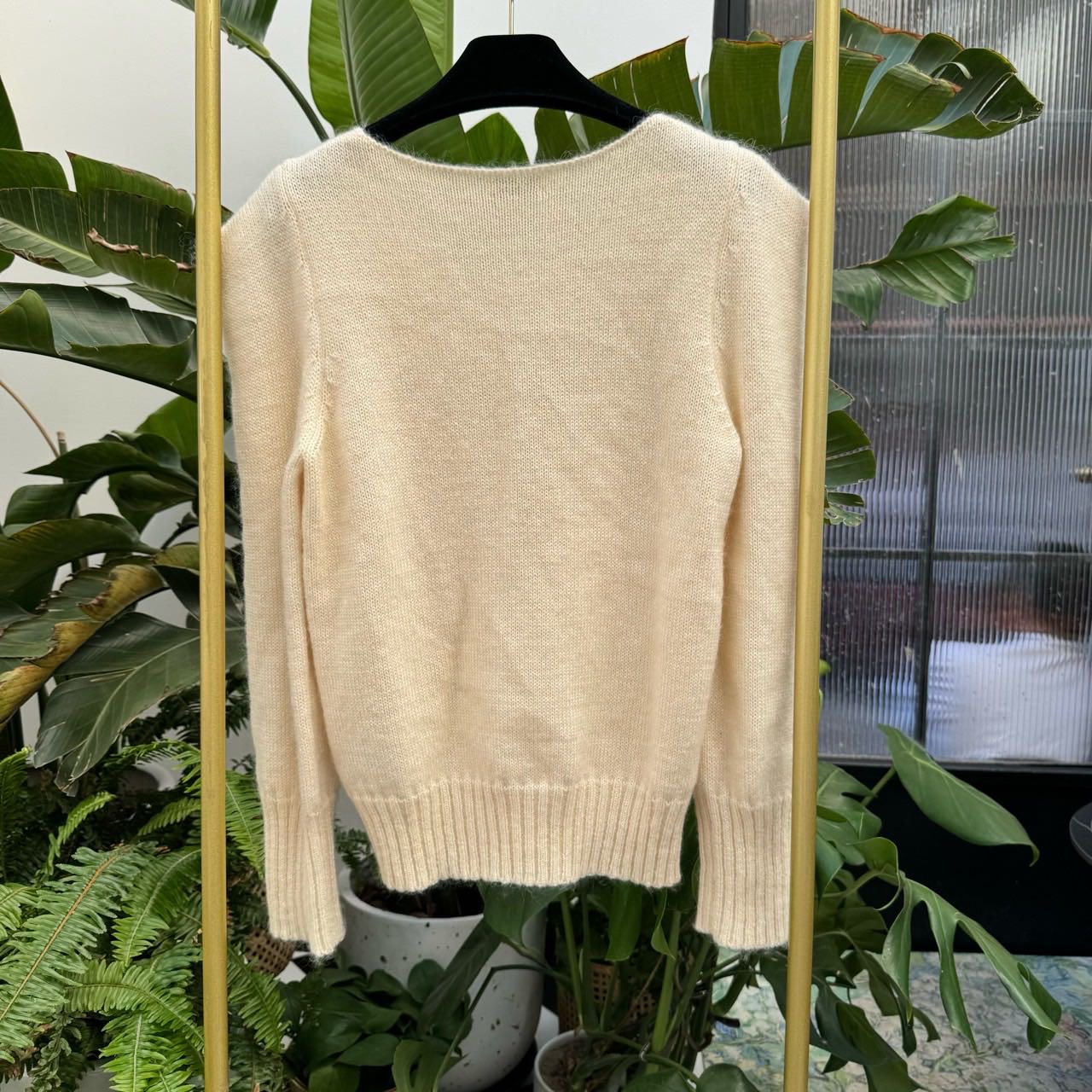 A级 SAINT LAURENT 圣罗兰 亮片蝴蝶贴针织羊毛衫 L码 衣长55✖️胸围45*2✖️50 6号 缩略图