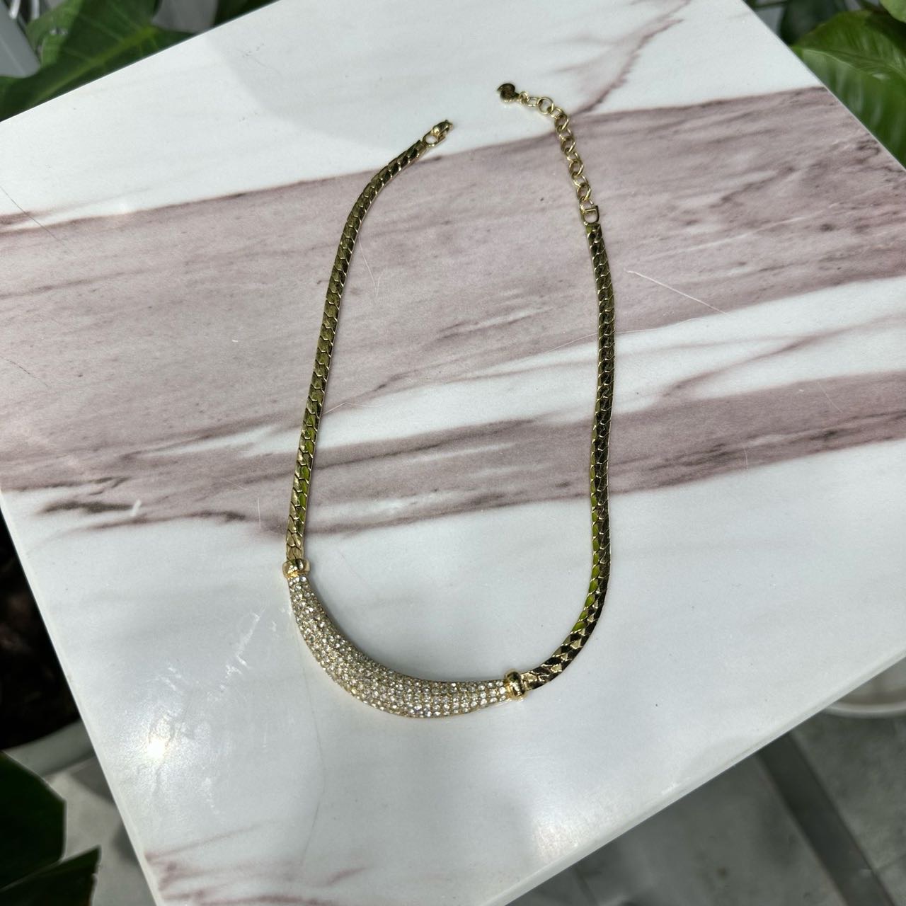 A级 Dior 合金水钻项链