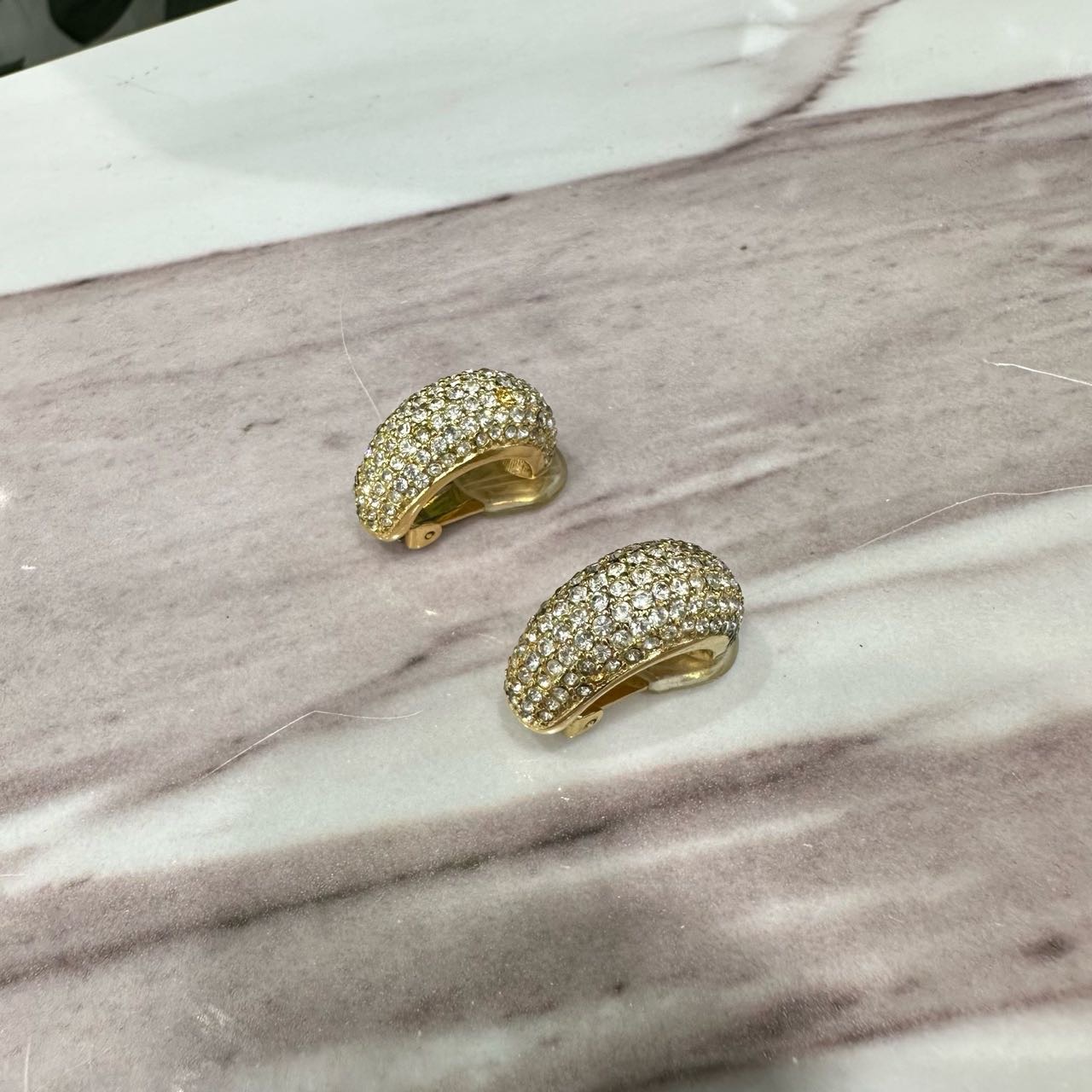 A级 Dior 合金水钻耳夹