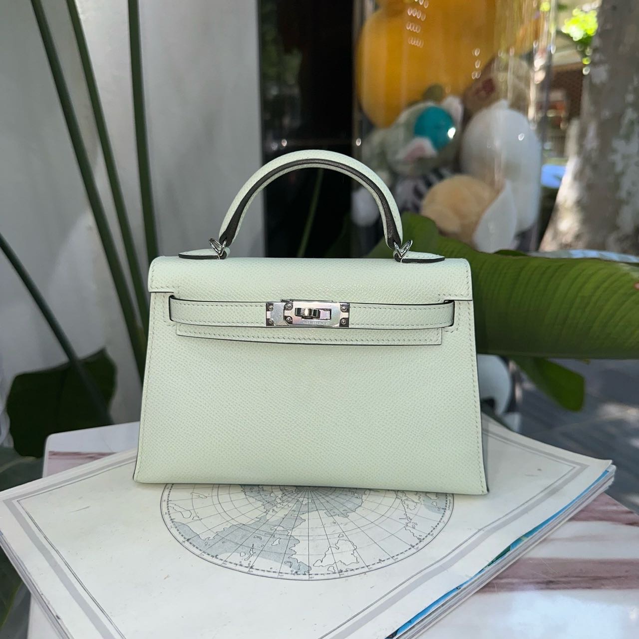 Hermes 汽泡绿mini Kelly二代 银扣 Epsom皮 U刻
配件 尘袋 肩带
