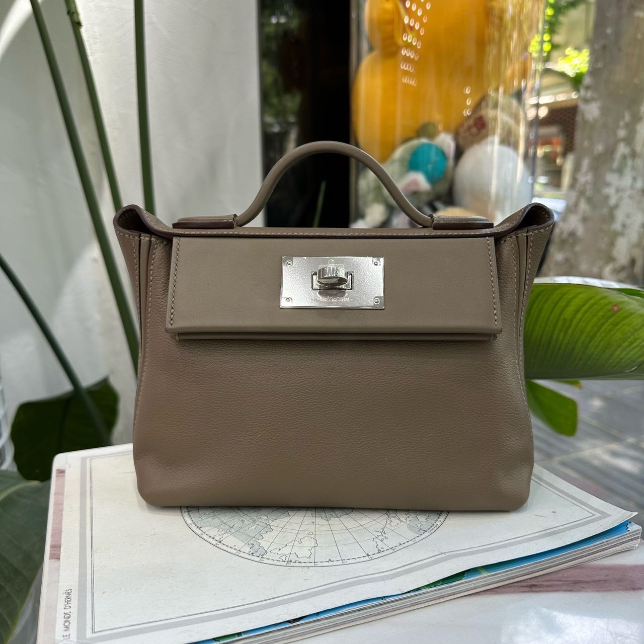 Hermes 大象灰2424 mini 银扣 evercolor皮 B刻 全套