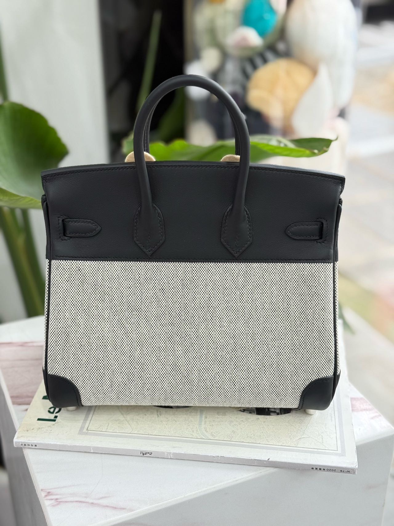 Hermes Birkin25/BK25 黑银帆布 熊猫 G刻 缩略图