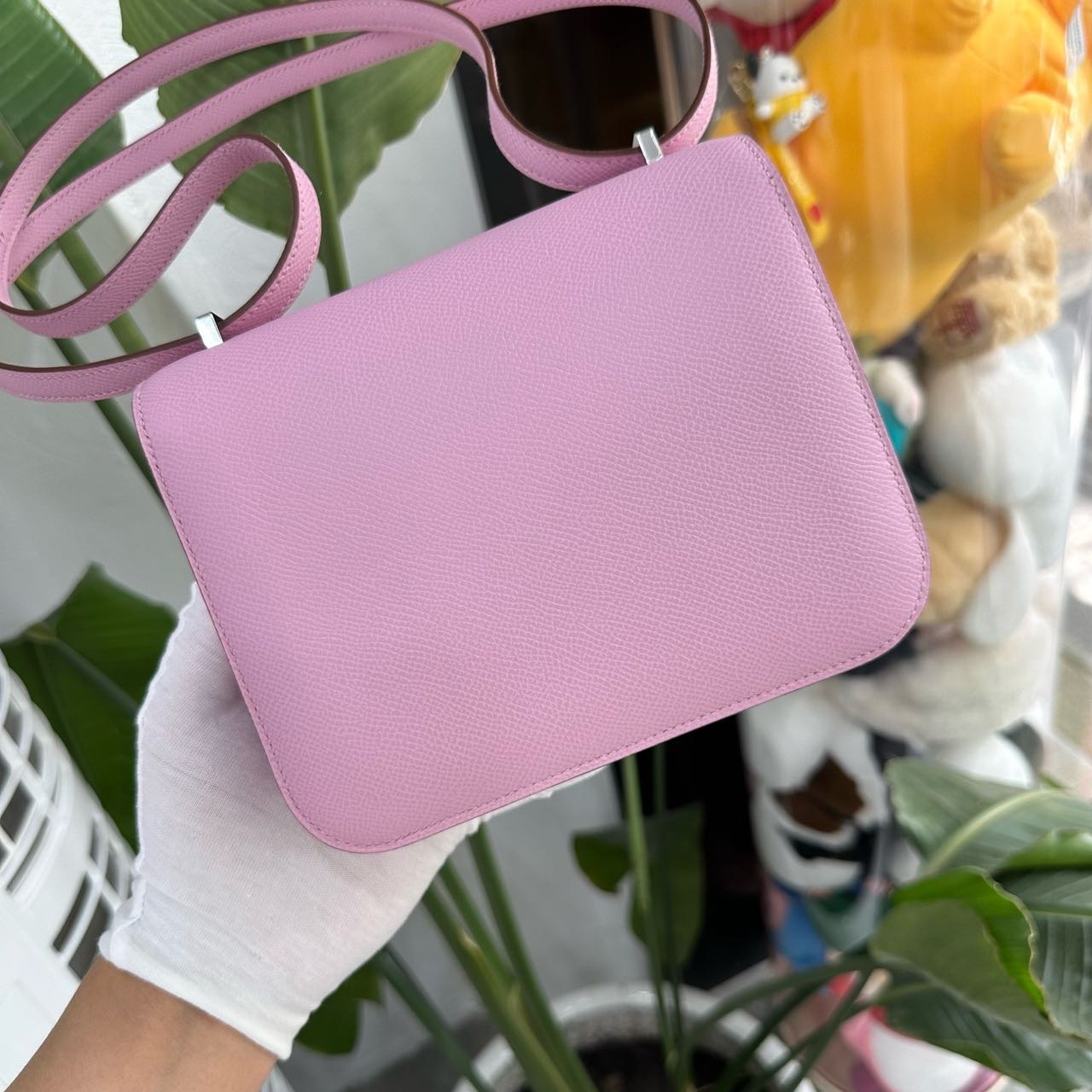 Hermes X9锦葵紫康康mini 银扣 Epsom皮 K刻全套 缩略图