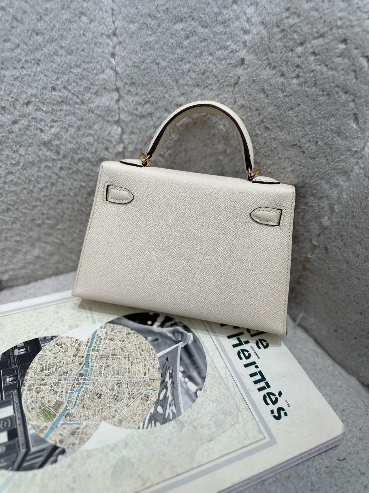 A级 Hermes 奶油白mini Kelly二代 Epsom皮 金扣 Y刻 全套 缩略图