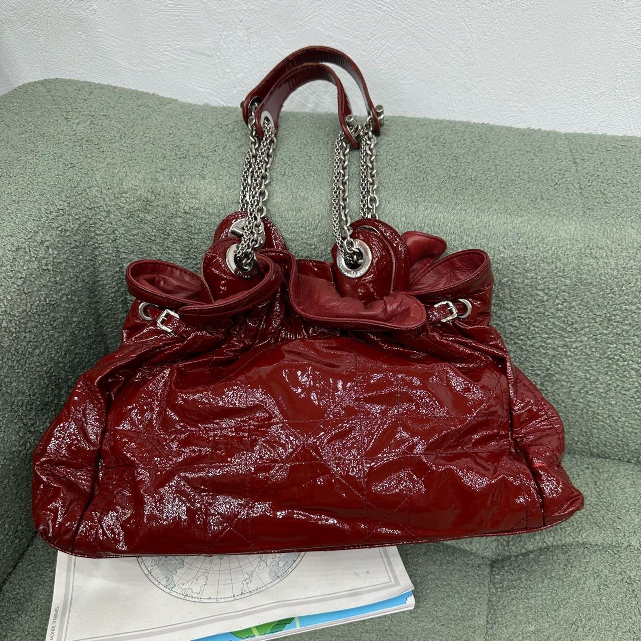 A级 Dior 红色漆皮烧卖包 10年