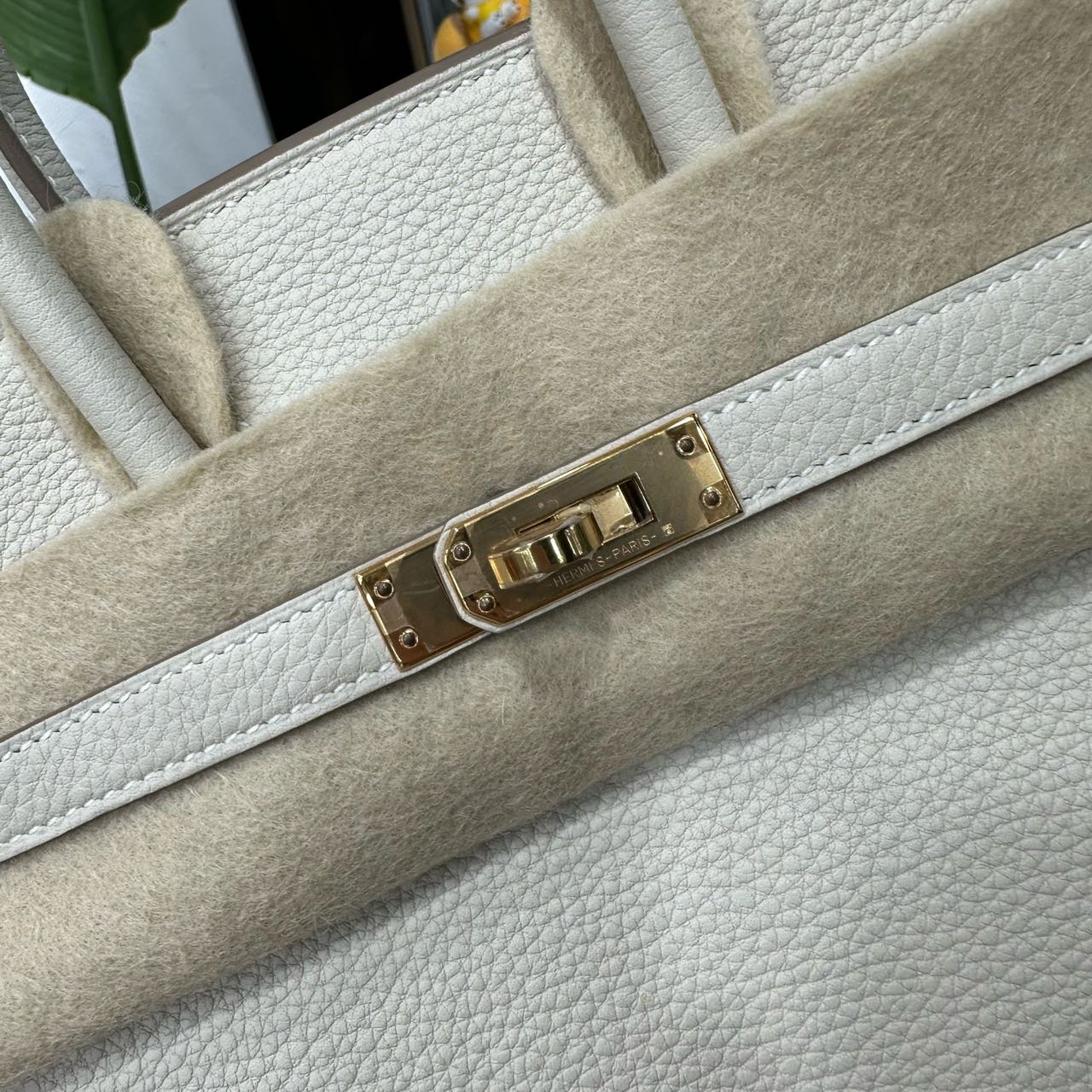 Hermes 10奶昔白birkin25/BK25 玫瑰金扣 togo皮 B刻 全套 缩略图