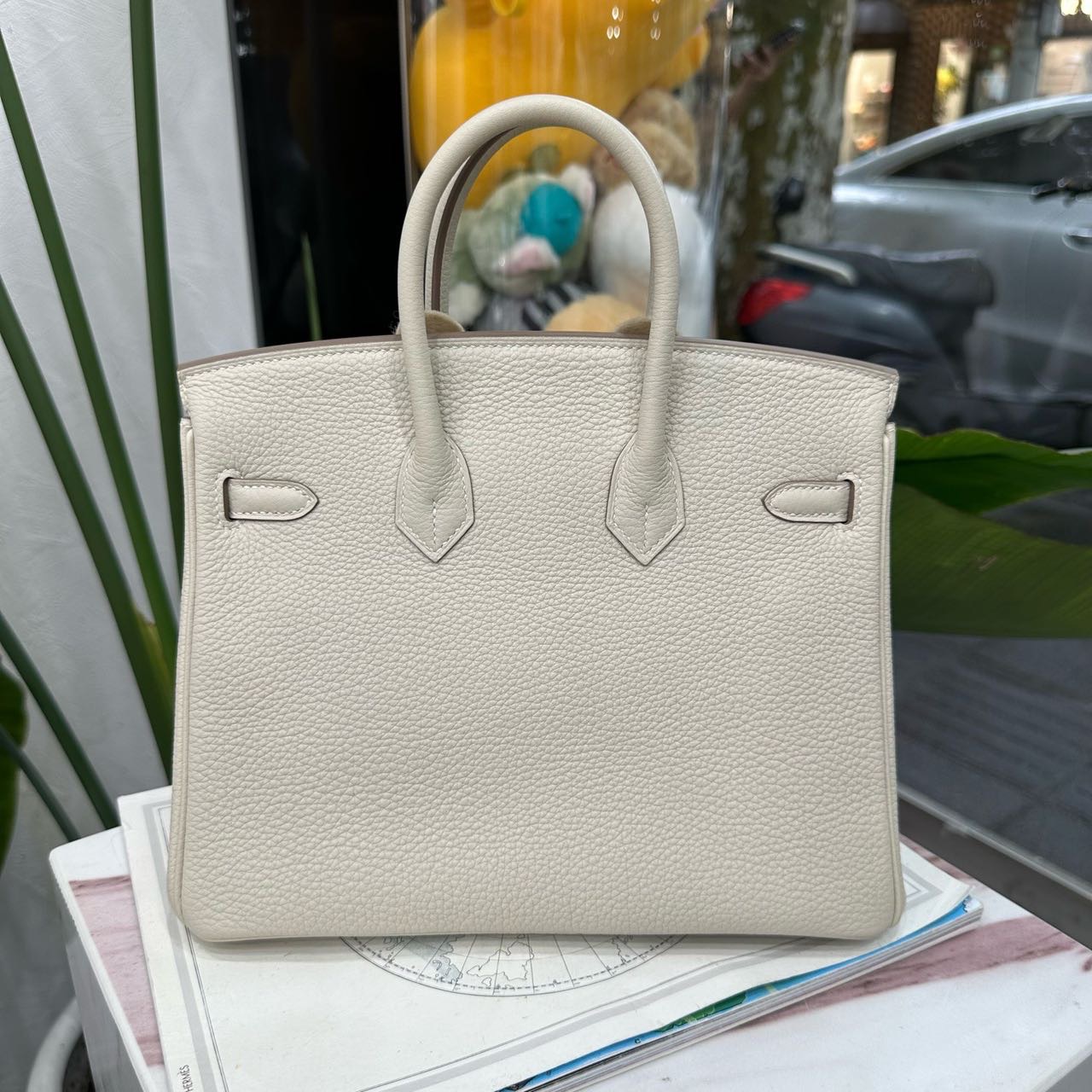 Hermes 10奶昔白birkin25/BK25 玫瑰金扣 togo皮 B刻 全套 缩略图