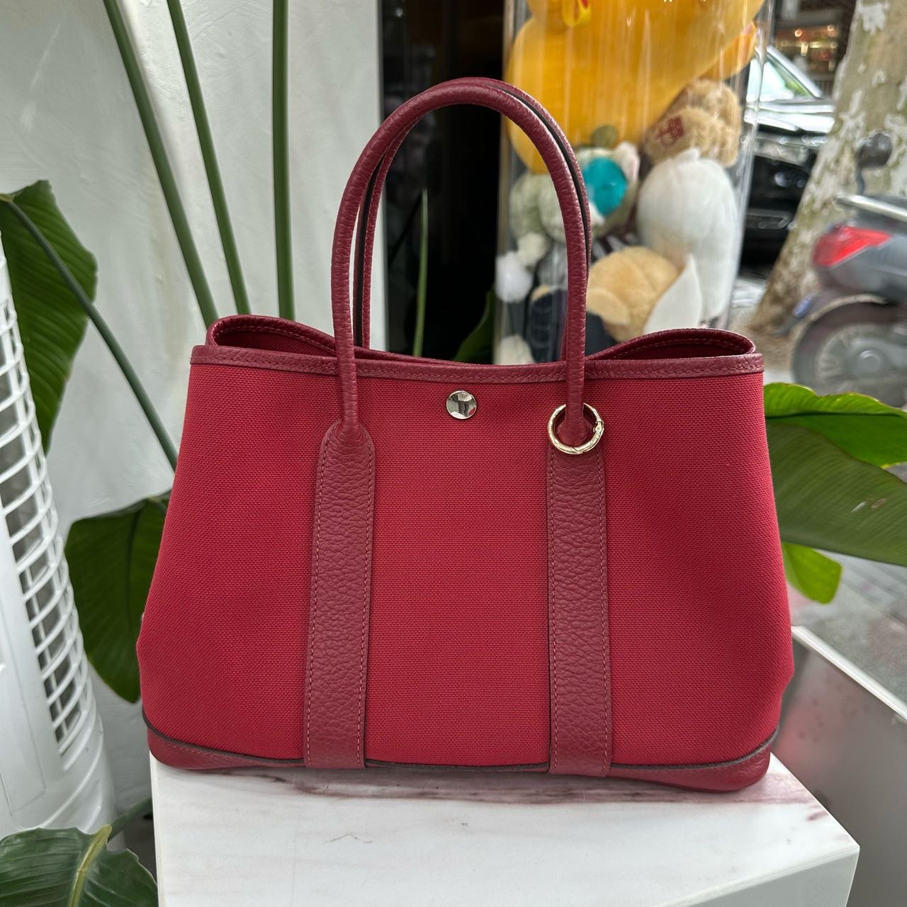 A级 Hermes 帆布拼皮garden party30/花园 X刻