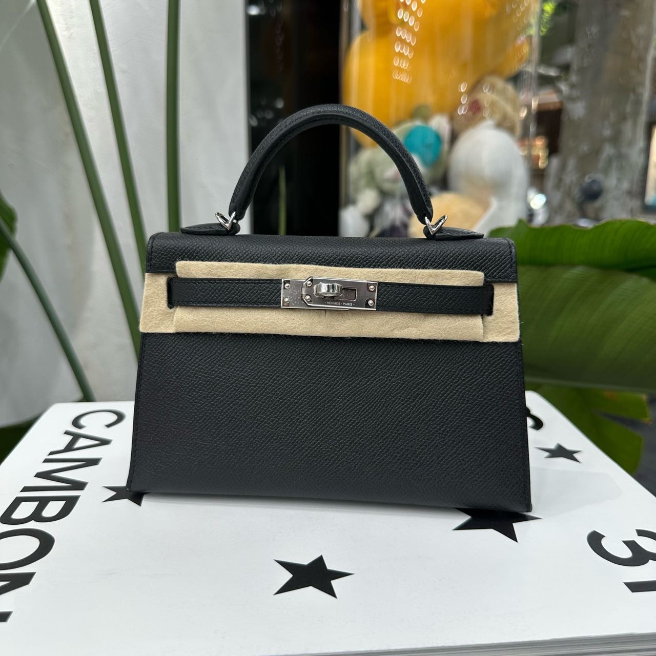 Hermes 黑银mini Kelly二代 Epsom皮 K刻 全套26年新鲜票