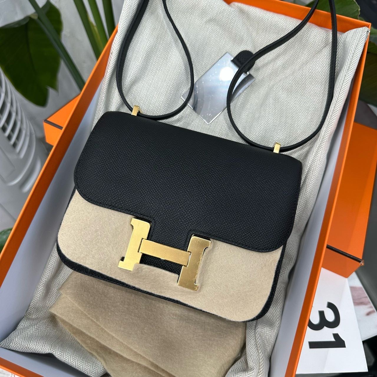 Hermes 黑金康康mini Epsom皮 G刻 全套新鲜票 缩略图
