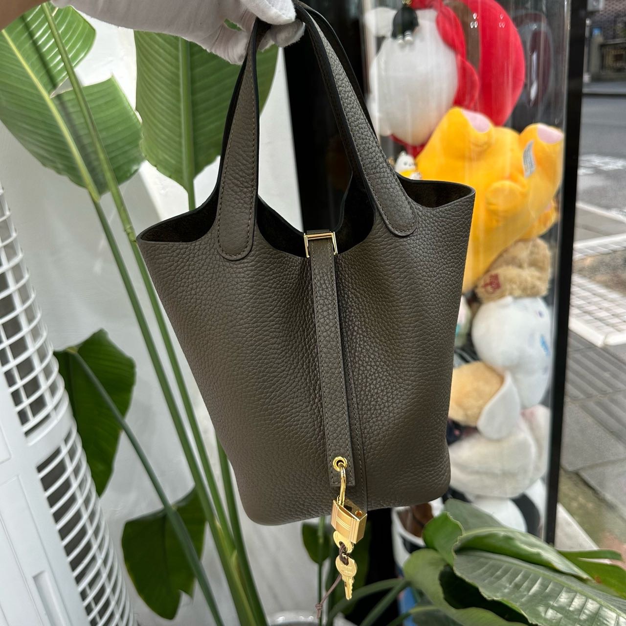 Hermes 伦敦绿水桶/菜篮子18 金扣 TC皮 G刻 全套 缩略图