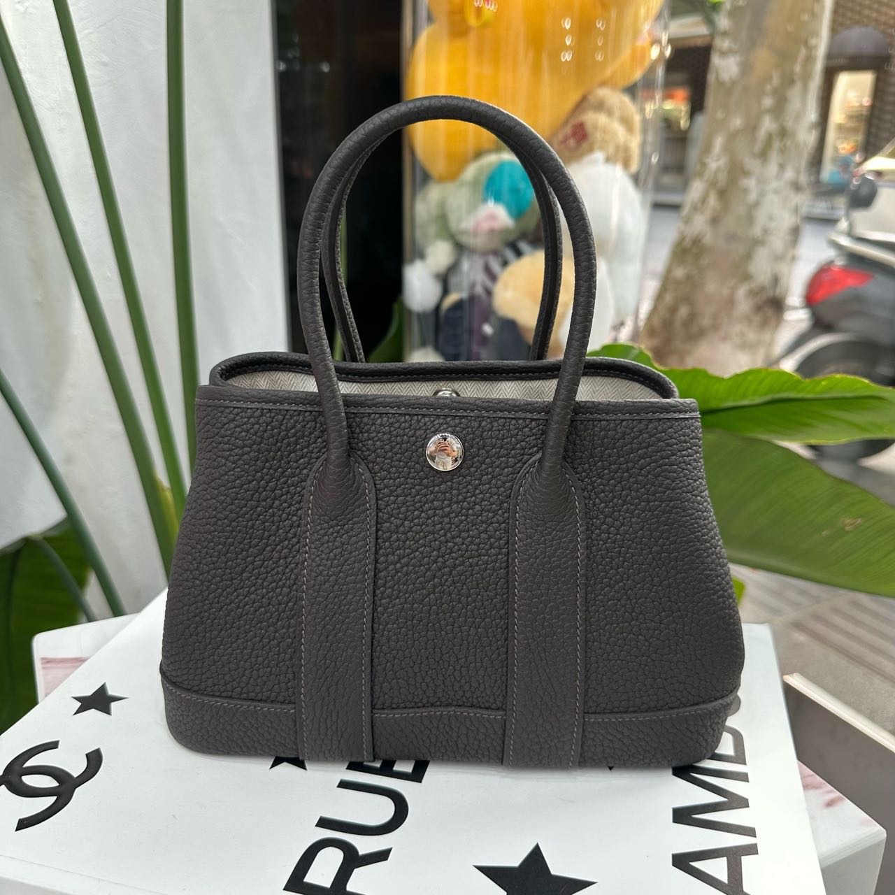 Hermes T3枣棕色mini garden party/花园 银扣 K刻 全套