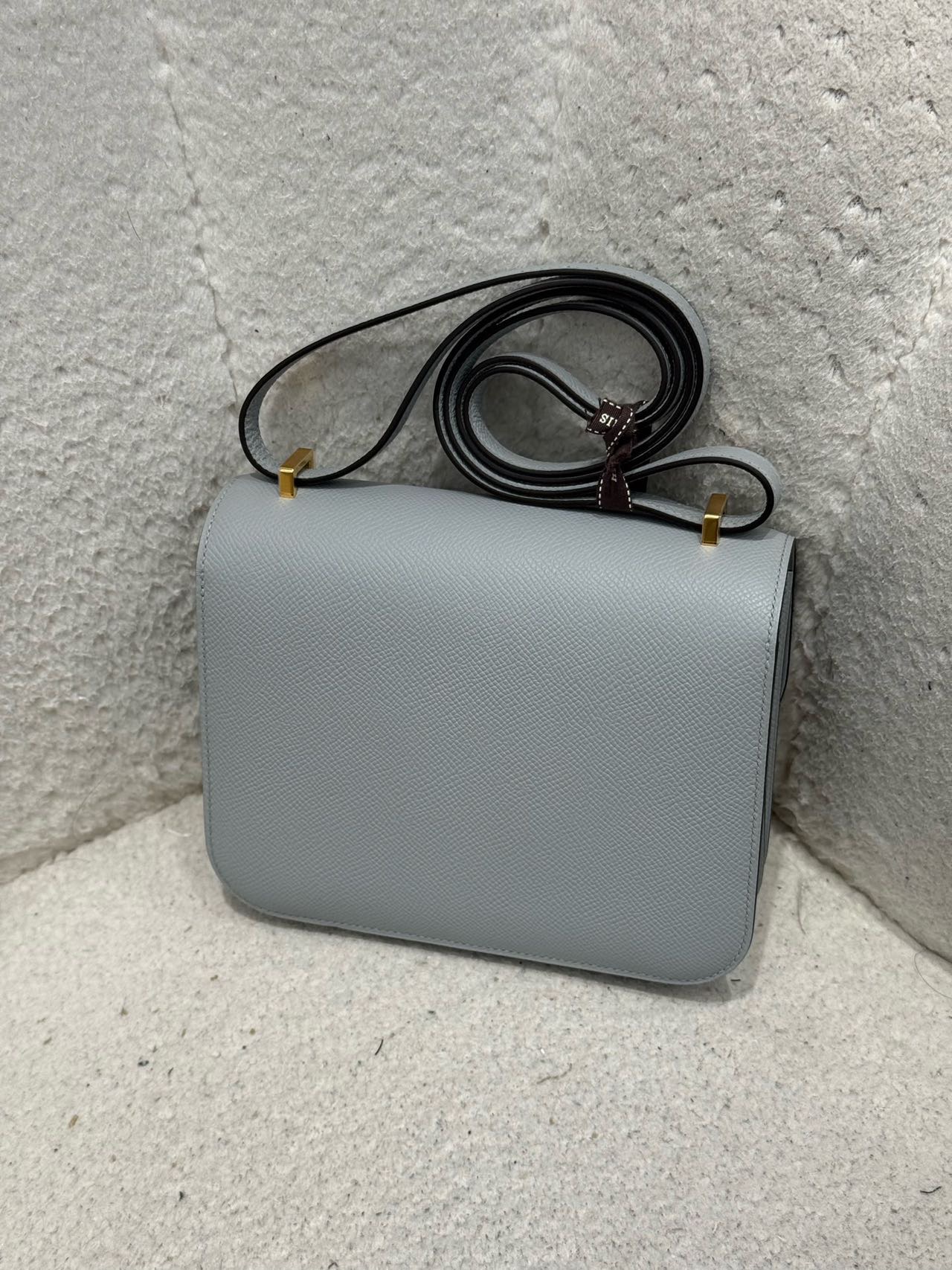 Hermes 冰川蓝康康mini 金扣 Epsom皮 K刻全套 缩略图