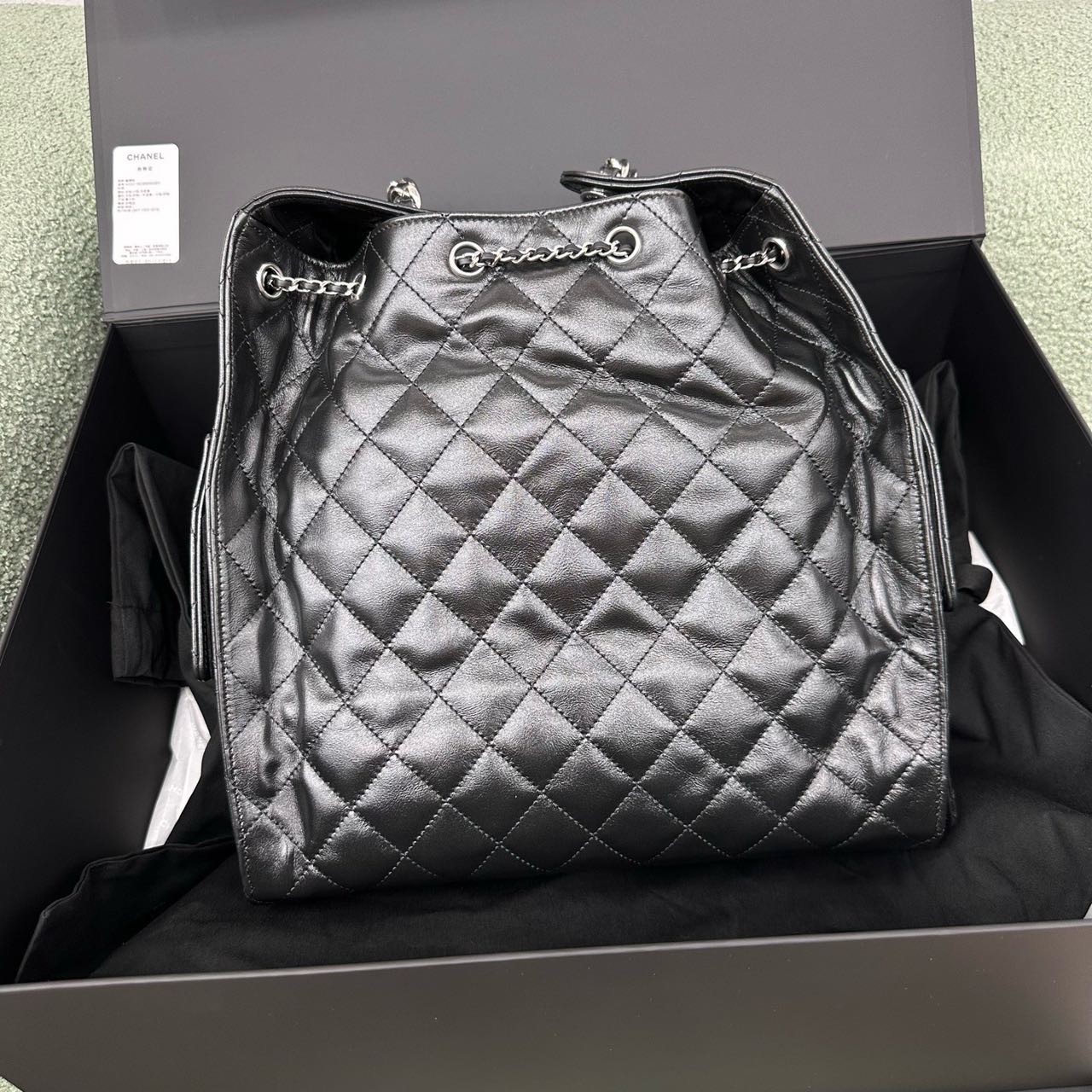 Chanel 黑银油蜡皮25bag 中号 全套带票 缩略图