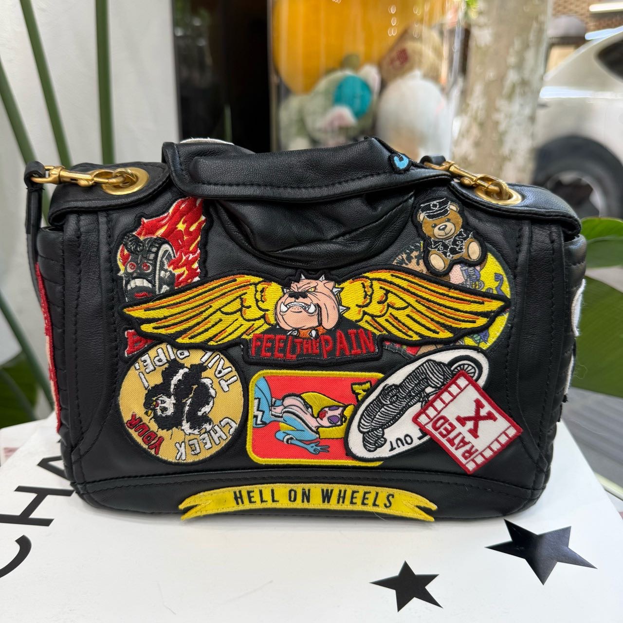 Moschino 莫斯奇诺 机车夹克包
