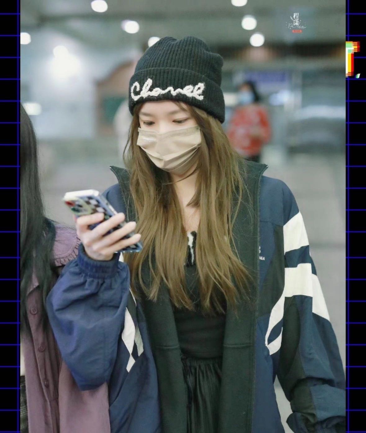 香奈儿chanel 字母logo 黑色羊绒冷帽