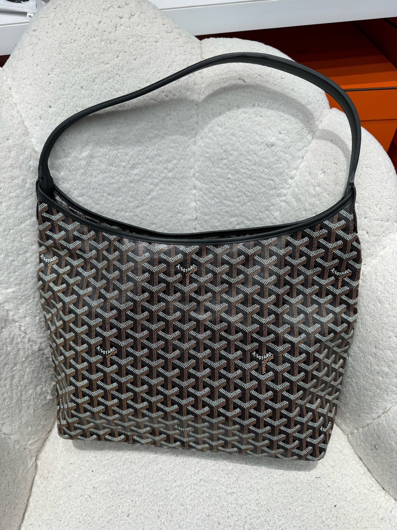 Goyard黑色老花Hobo购物袋 25年有子袋尘袋