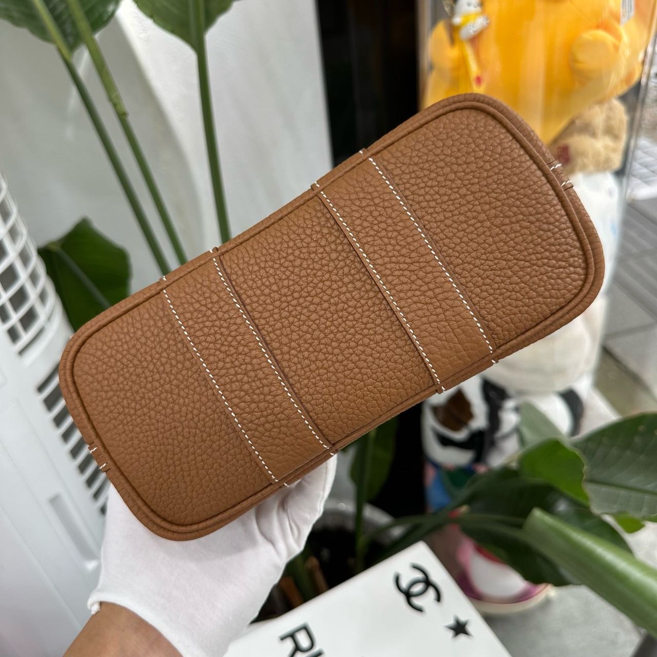 Hermes 金棕帆布拼皮mini garden party/花园 银扣 G刻 全套 缩略图