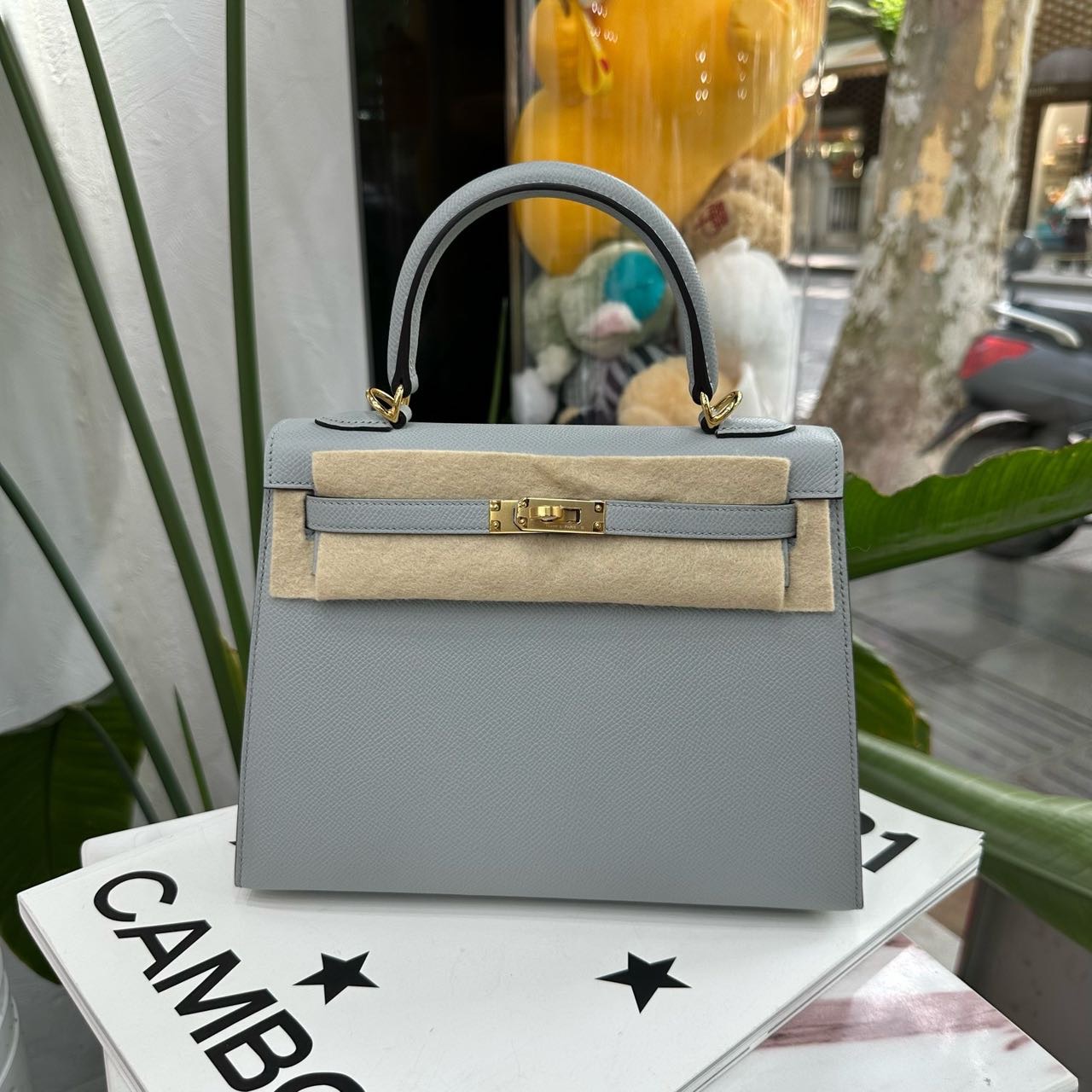 Hermes 8U冰川蓝Kelly25 金扣 Epsom皮 K刻 全套