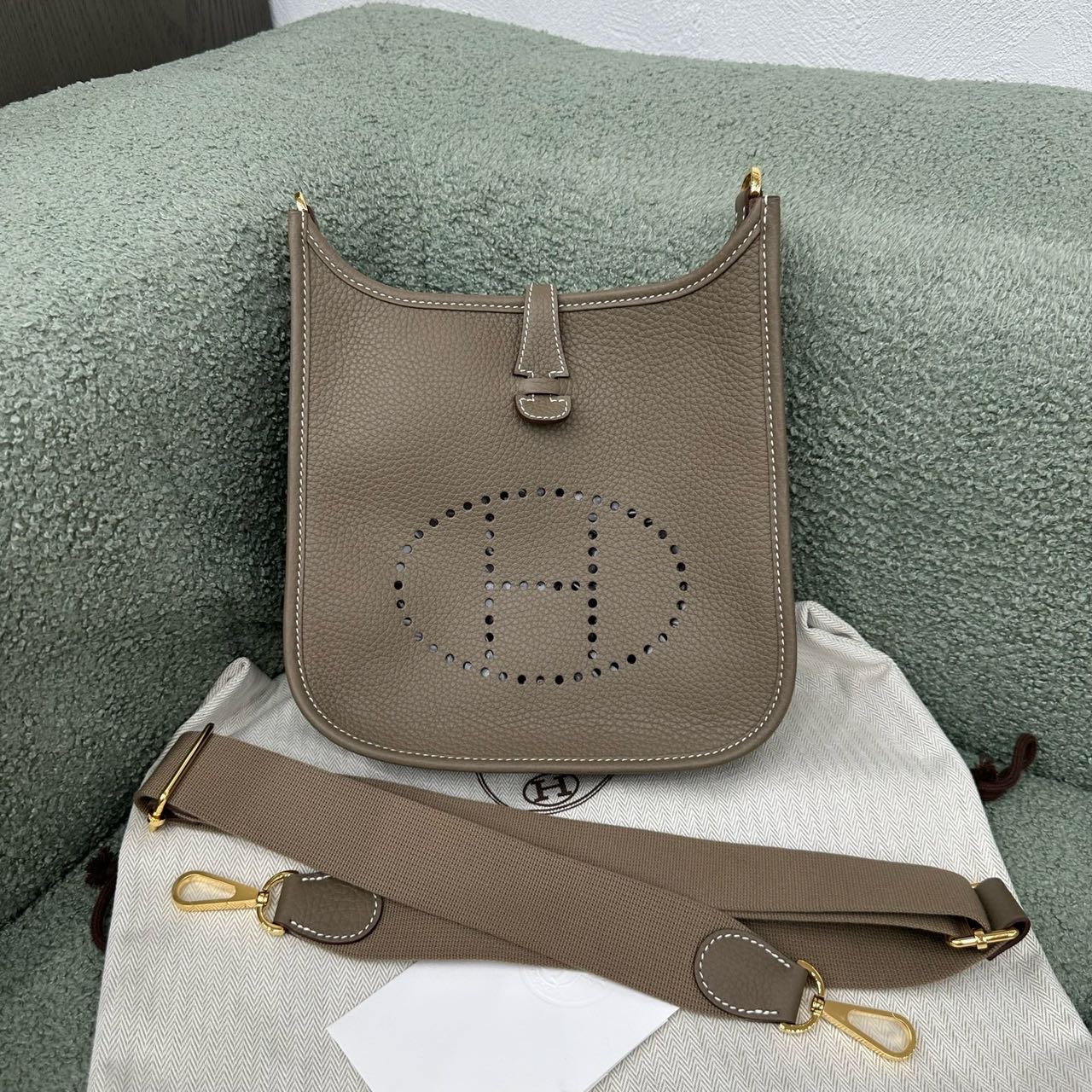 Hermes 大象灰evelyne23 TC皮 G刻 全套