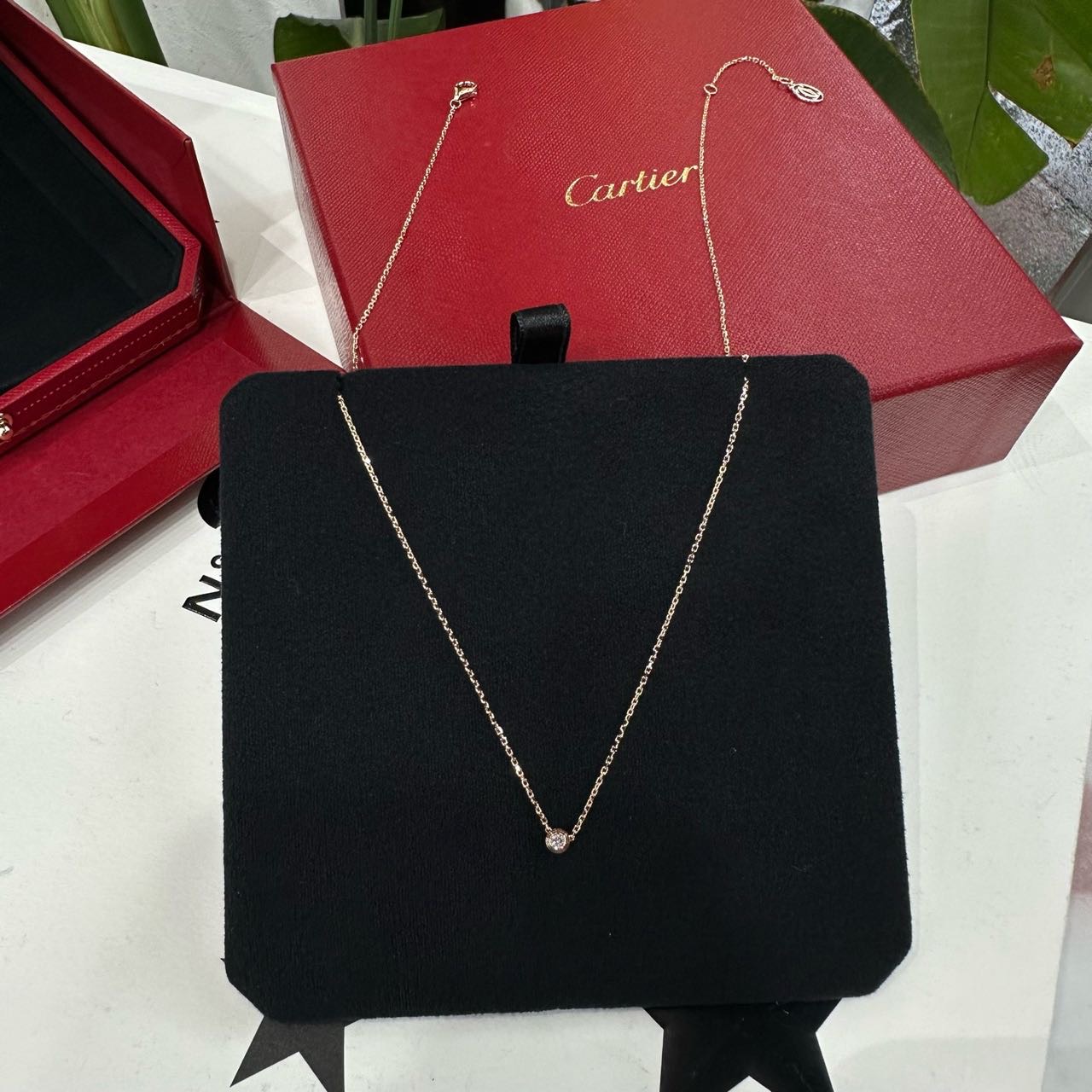 Cartier 18K金小飞碟项链 全套