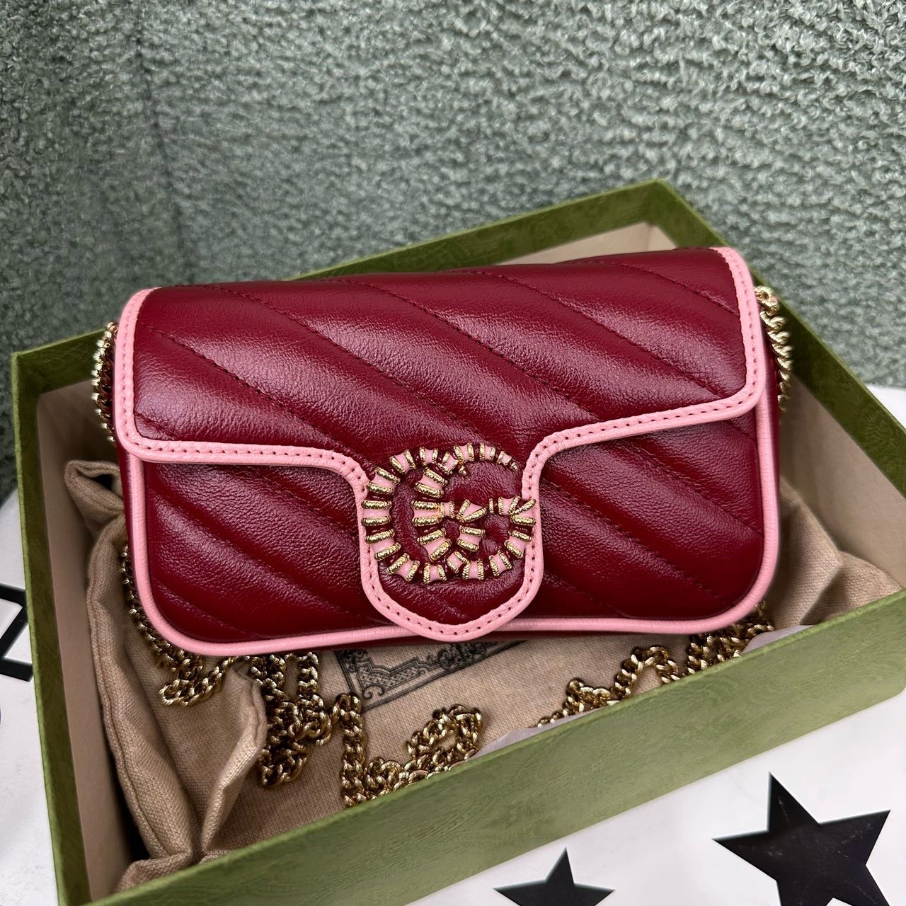 Gucci 珐琅扣mini马蒙 带盒子尘袋