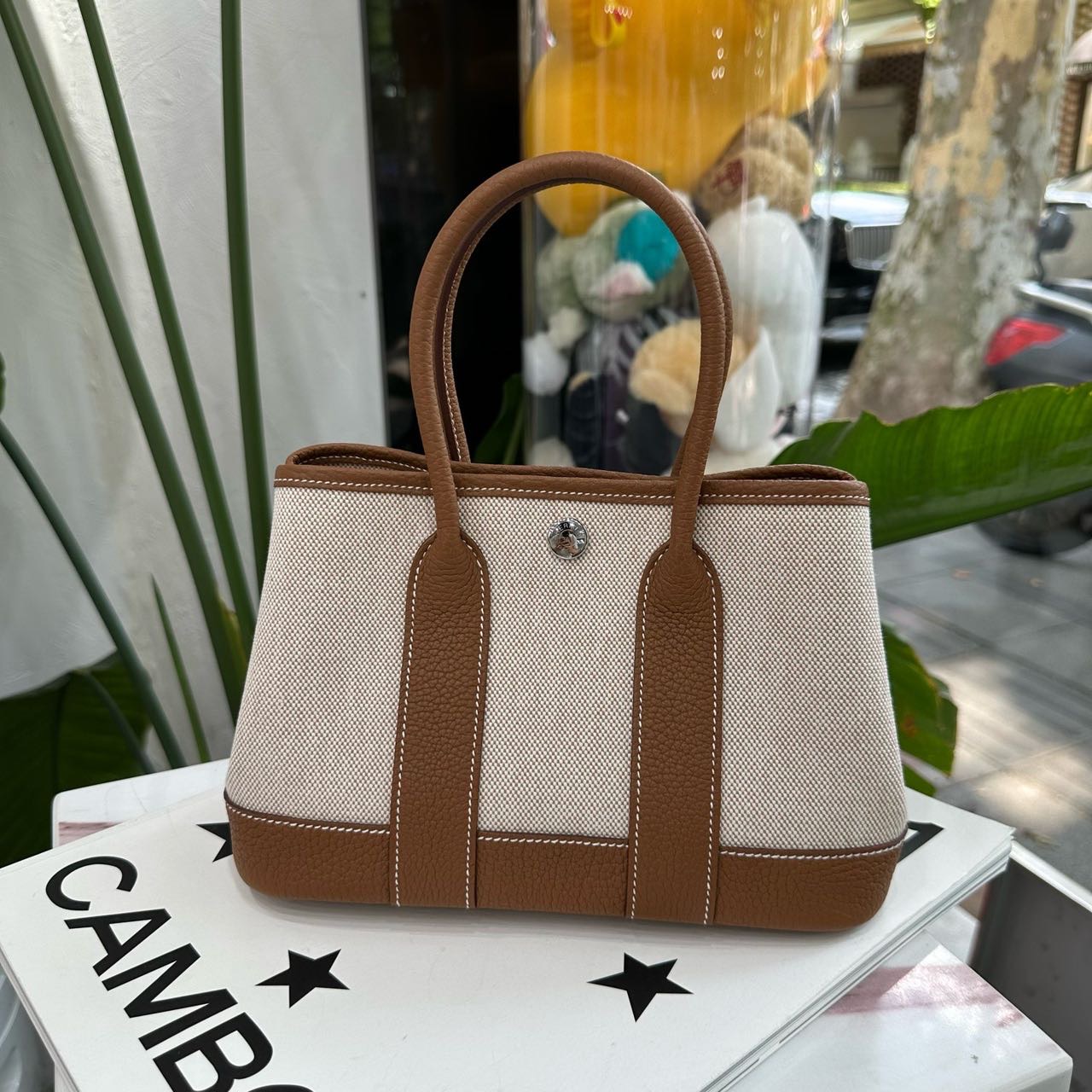 Hermes 金棕帆布mini garden party/花园 G刻 全套 缩略图