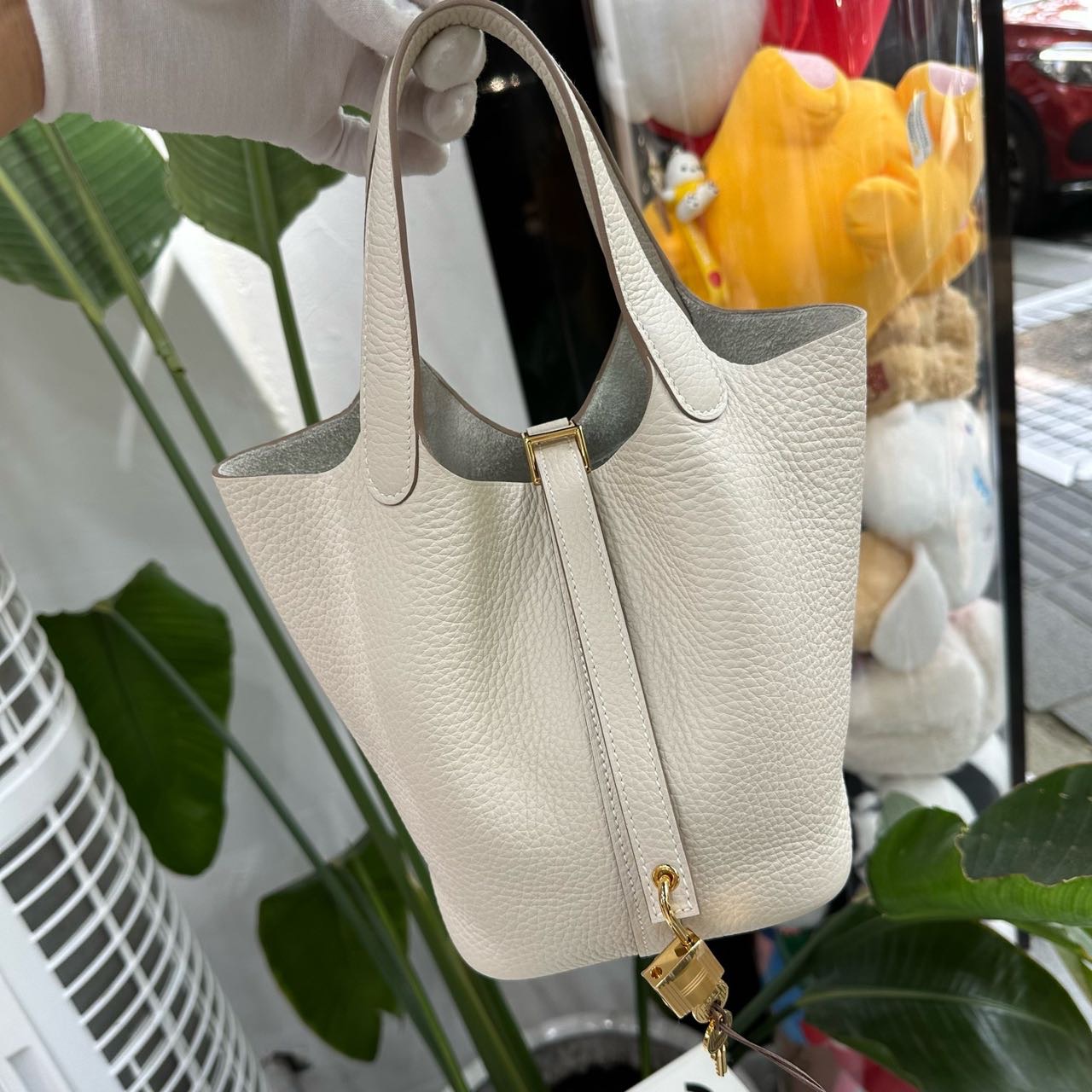 Hermes 10奶昔白菜蓝子/水桶18 金扣 TC皮 G刻 全套