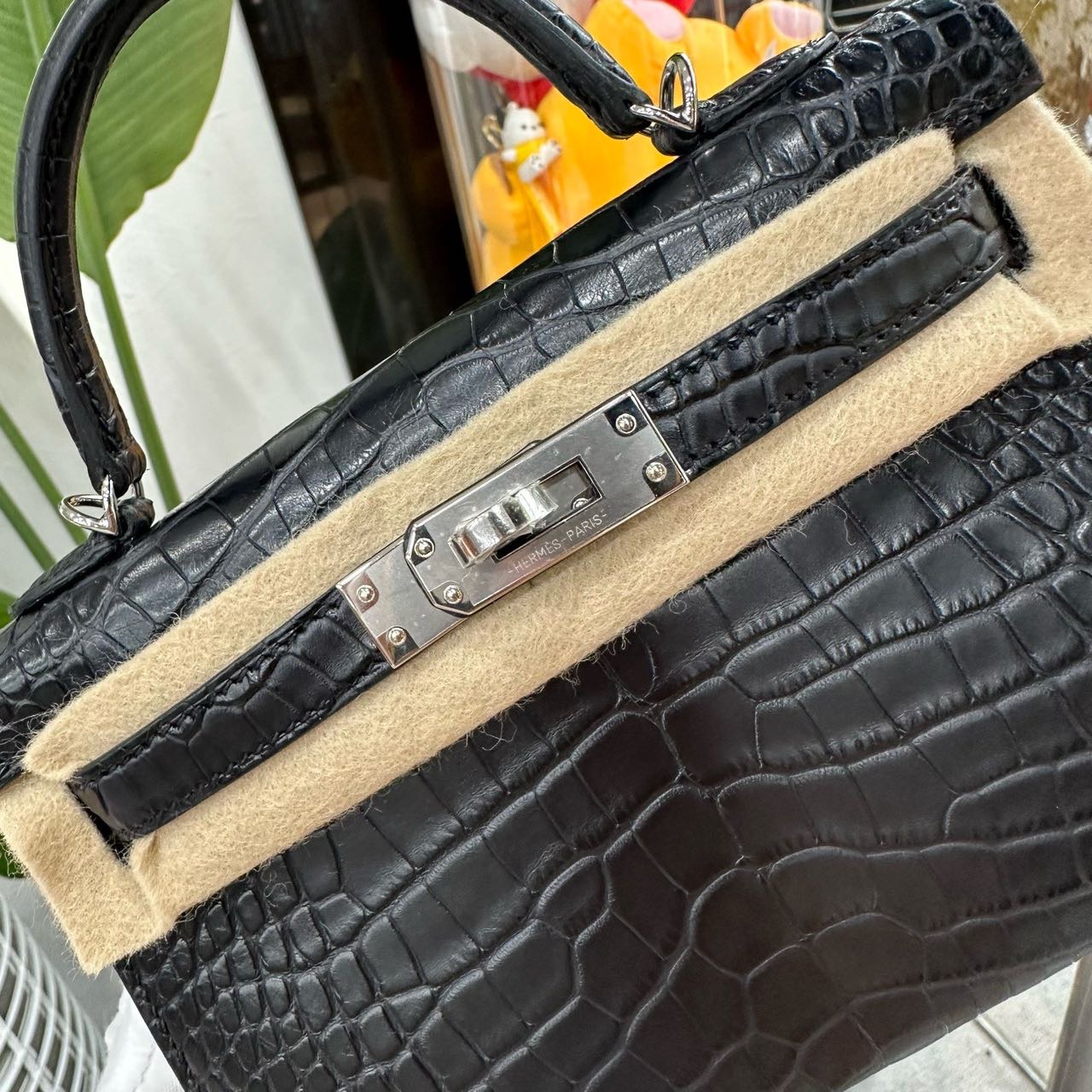 Hermes 黑银雾面鳄鱼mini Kelly K刻 全套带票证 缩略图