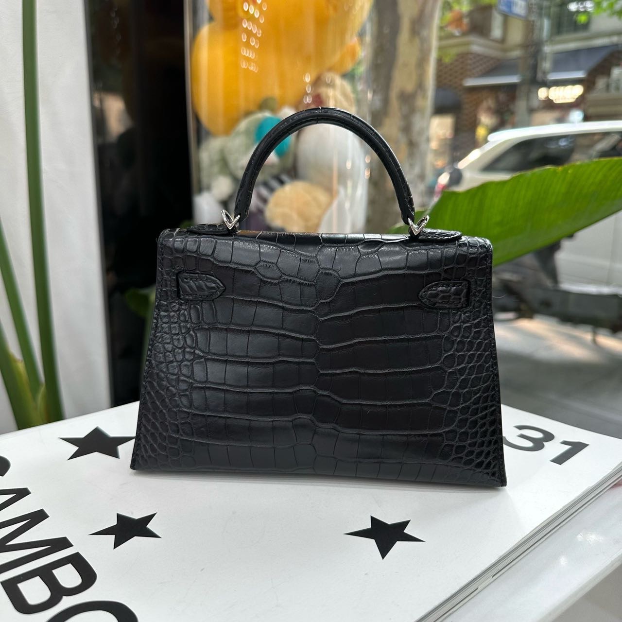 Hermes 黑银雾面鳄鱼mini Kelly K刻 全套带票证 缩略图