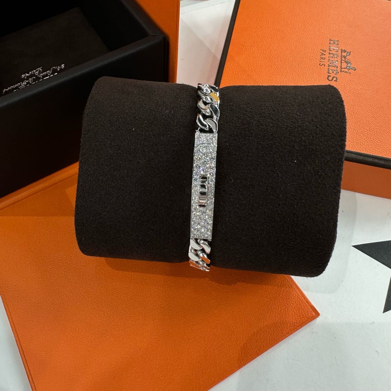Hermes 18K白金带钻Kelly手链 SH码 全套 缩略图