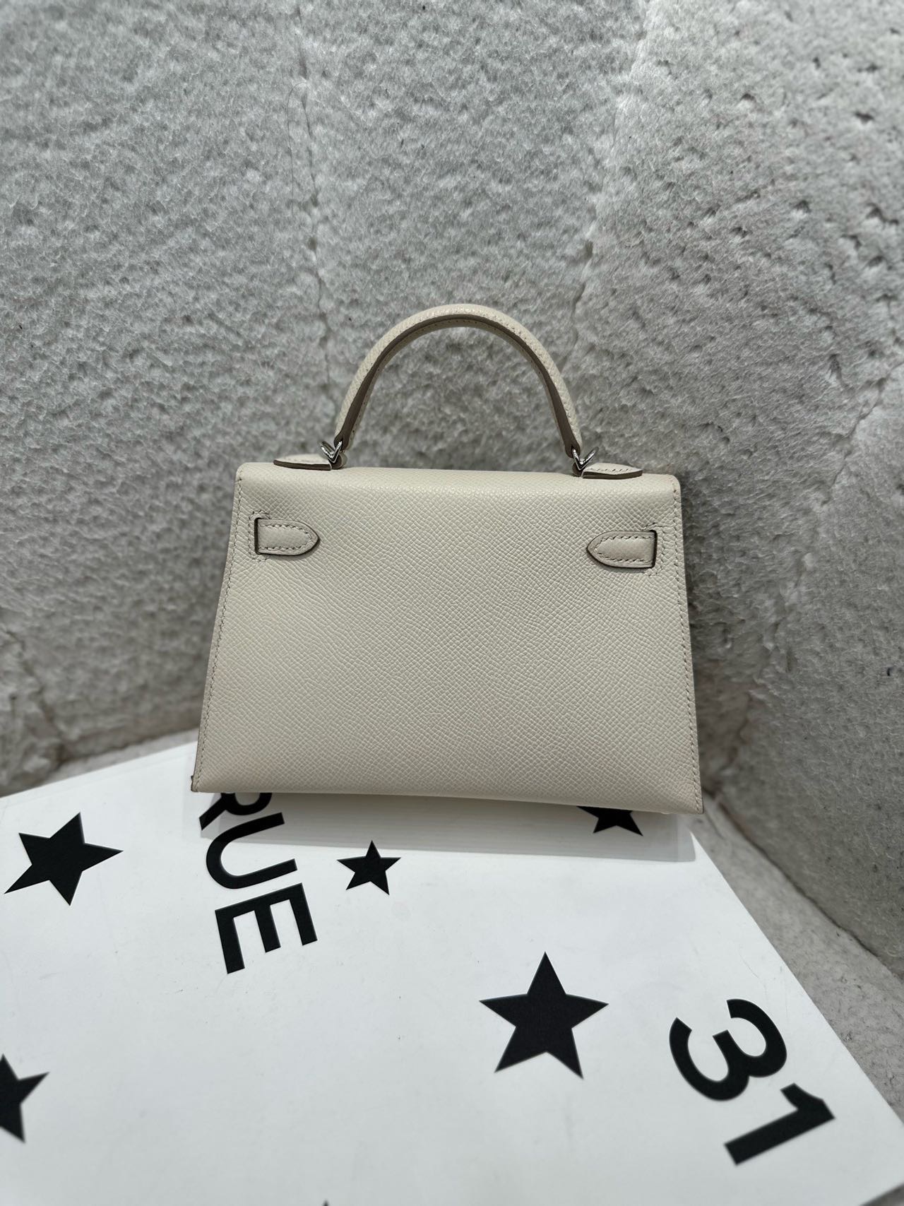 Hermes 奶昔白mini Kelly二代 Epsom皮 U刻 全套 缩略图