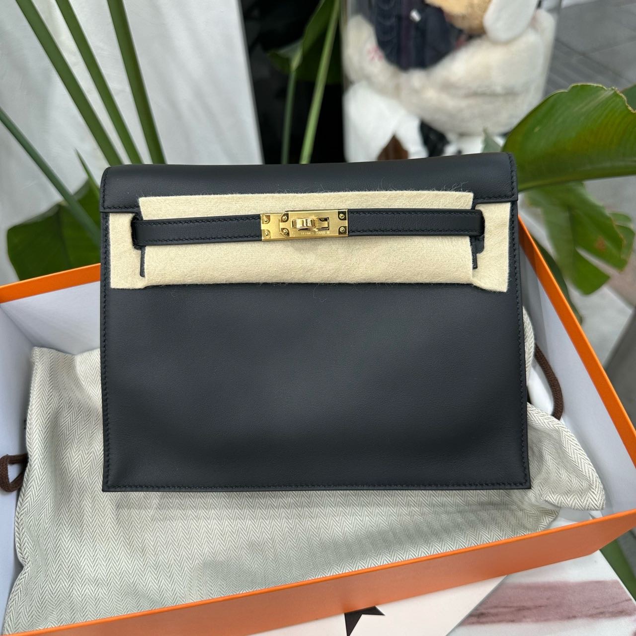 Hermes 黑金Kelly danse 金扣 swift皮 G刻 全套
