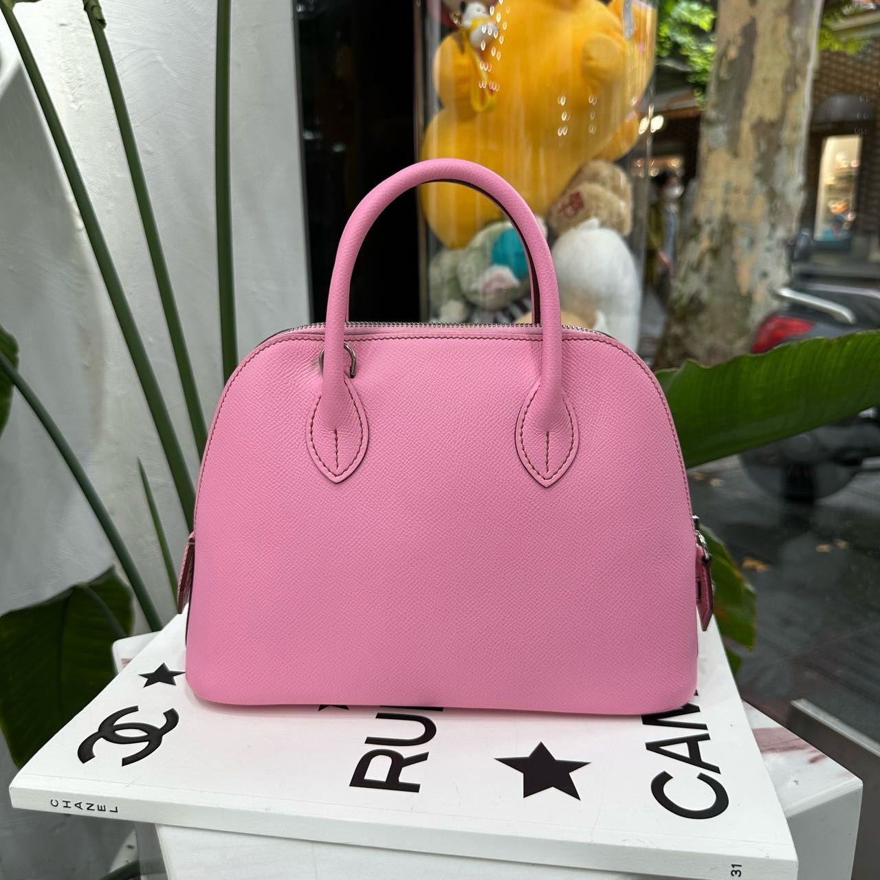 Hermes 5P樱花粉bolide25 Epsom皮 Z刻 全套无票