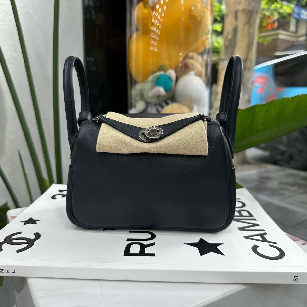 Hermes 靛蓝色mini Lindy 银扣 swift皮 Z刻 全套无票