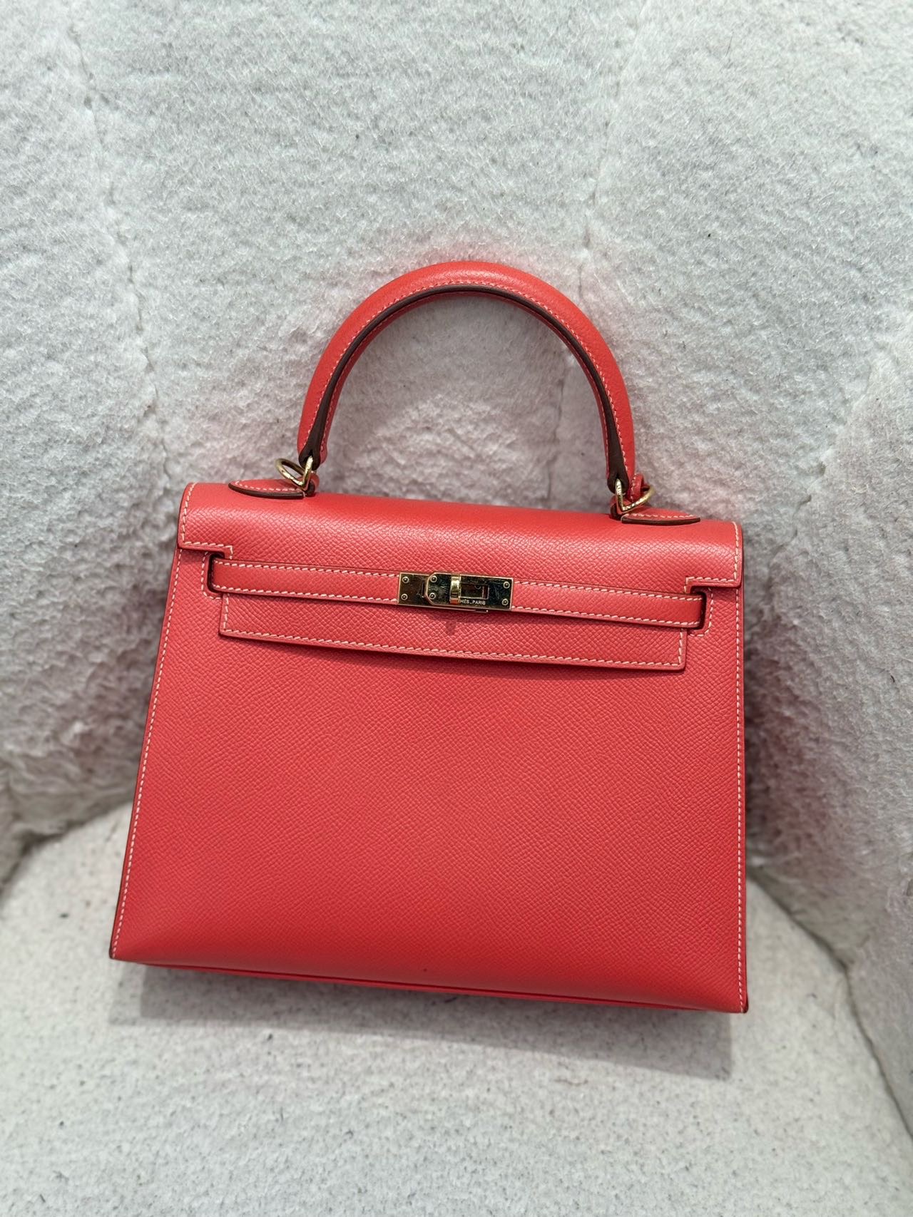 Hermes kelly25 蜜桃粉 框P刻