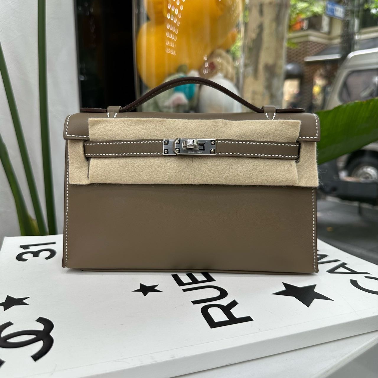 Hermes 大象灰mini Kelly一代 银扣 swift皮 G刻全套