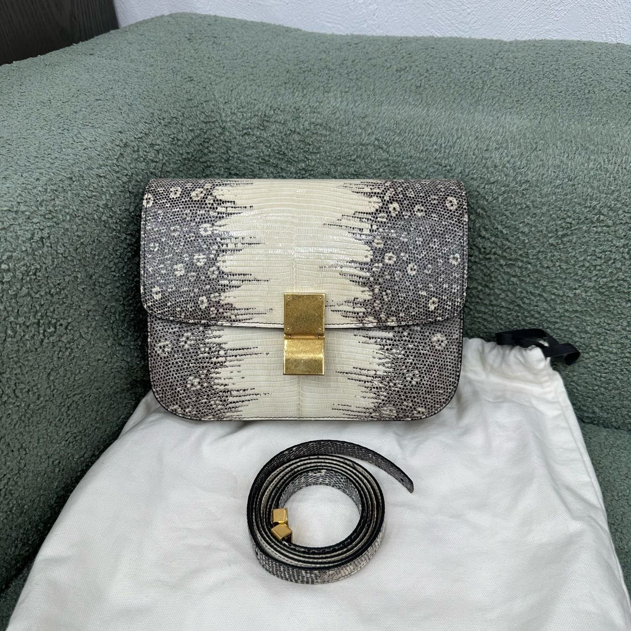 Celine 喜马拉雅蜥蜴皮豆腐包 16年 带尘袋