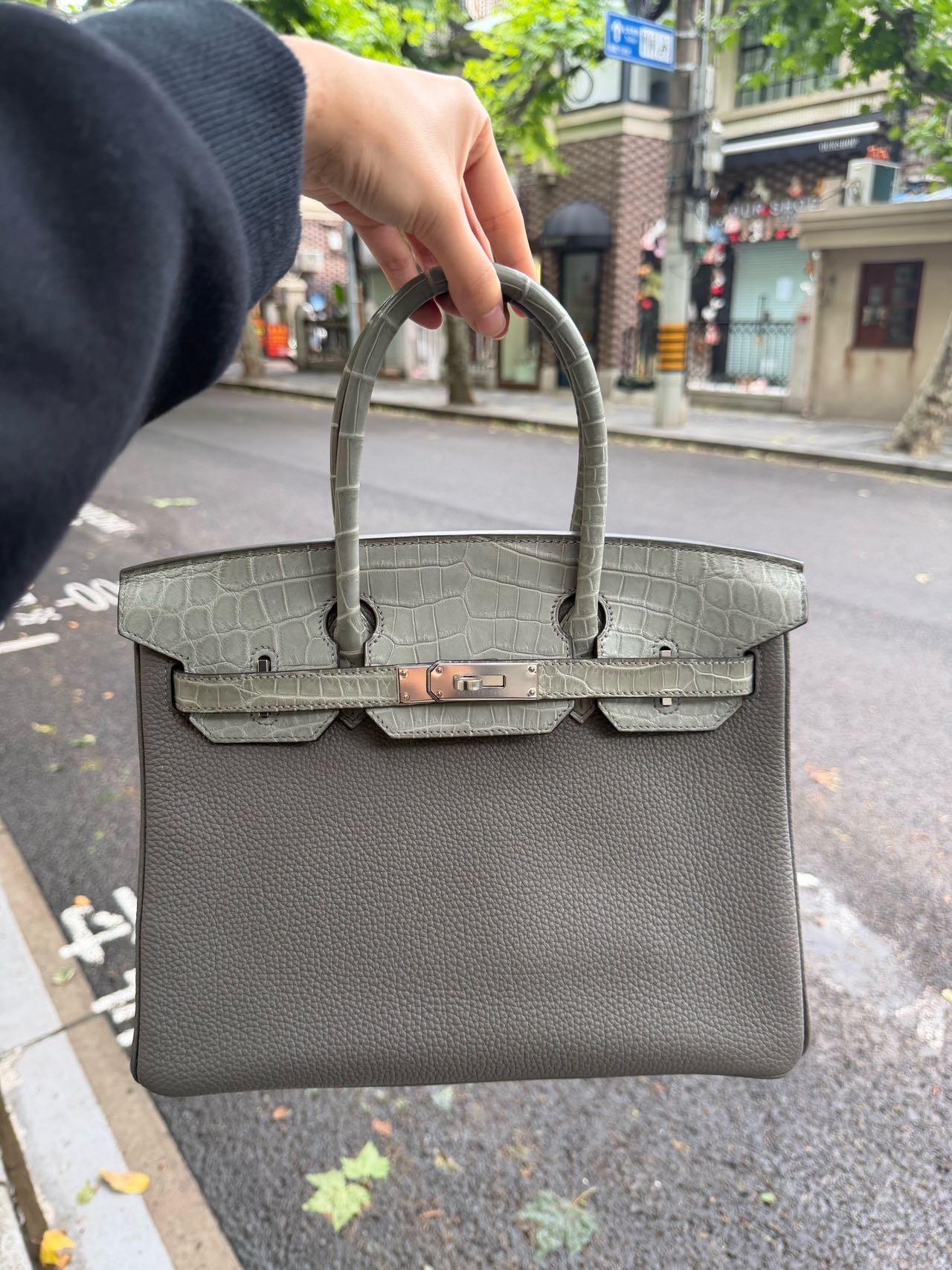 Hermes 积雨云灰birkin30/BK30 touch togo皮 B刻 
配件 尘袋 锁钥匙 小票