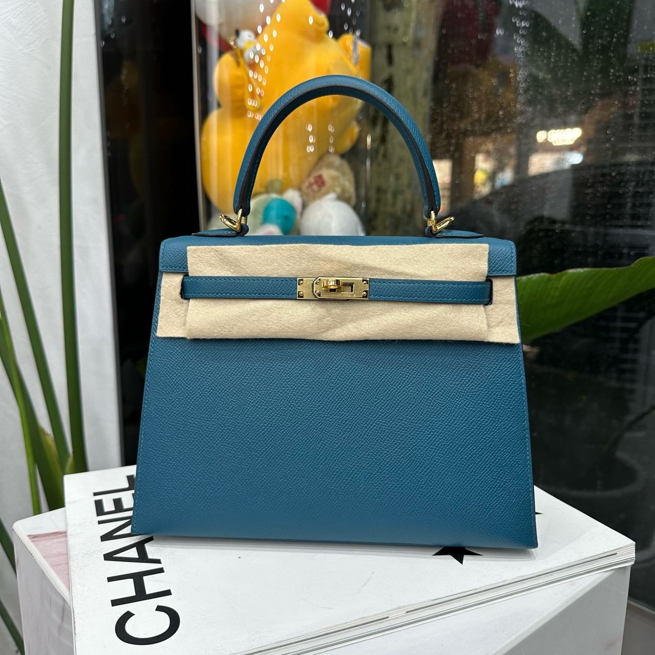 Hermes W0不博斯普鲁斯海峡蓝Kelly25 金扣 Epsom皮 D刻