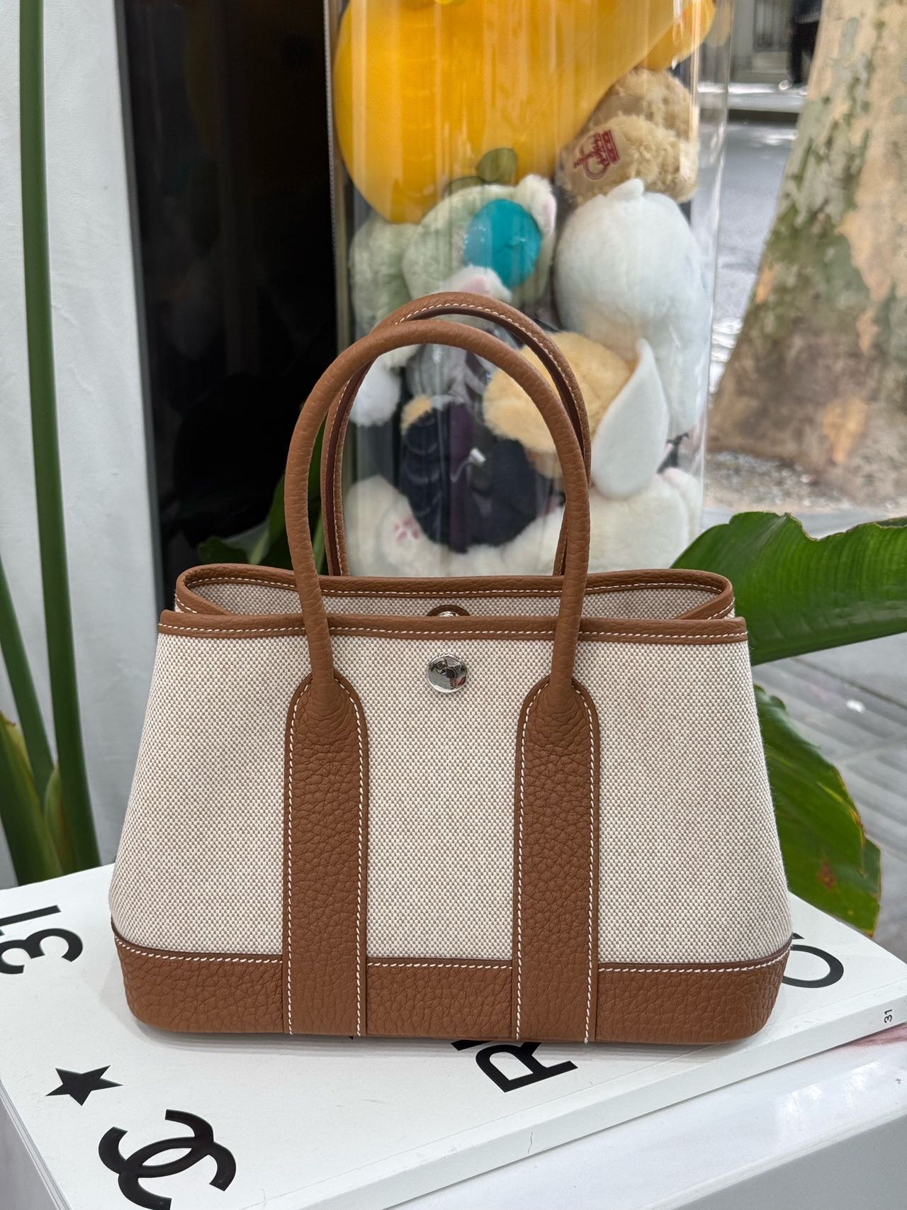 Hermes Mini Garden party 花园 金棕帆布 G刻全套