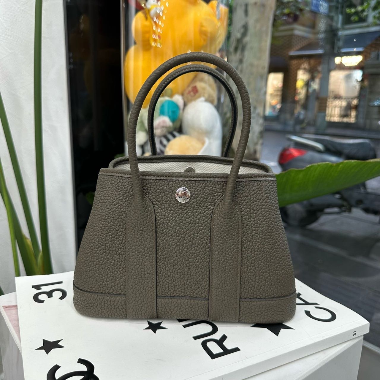 Hermes V8洛德绿全皮mini garden party/花园 G刻