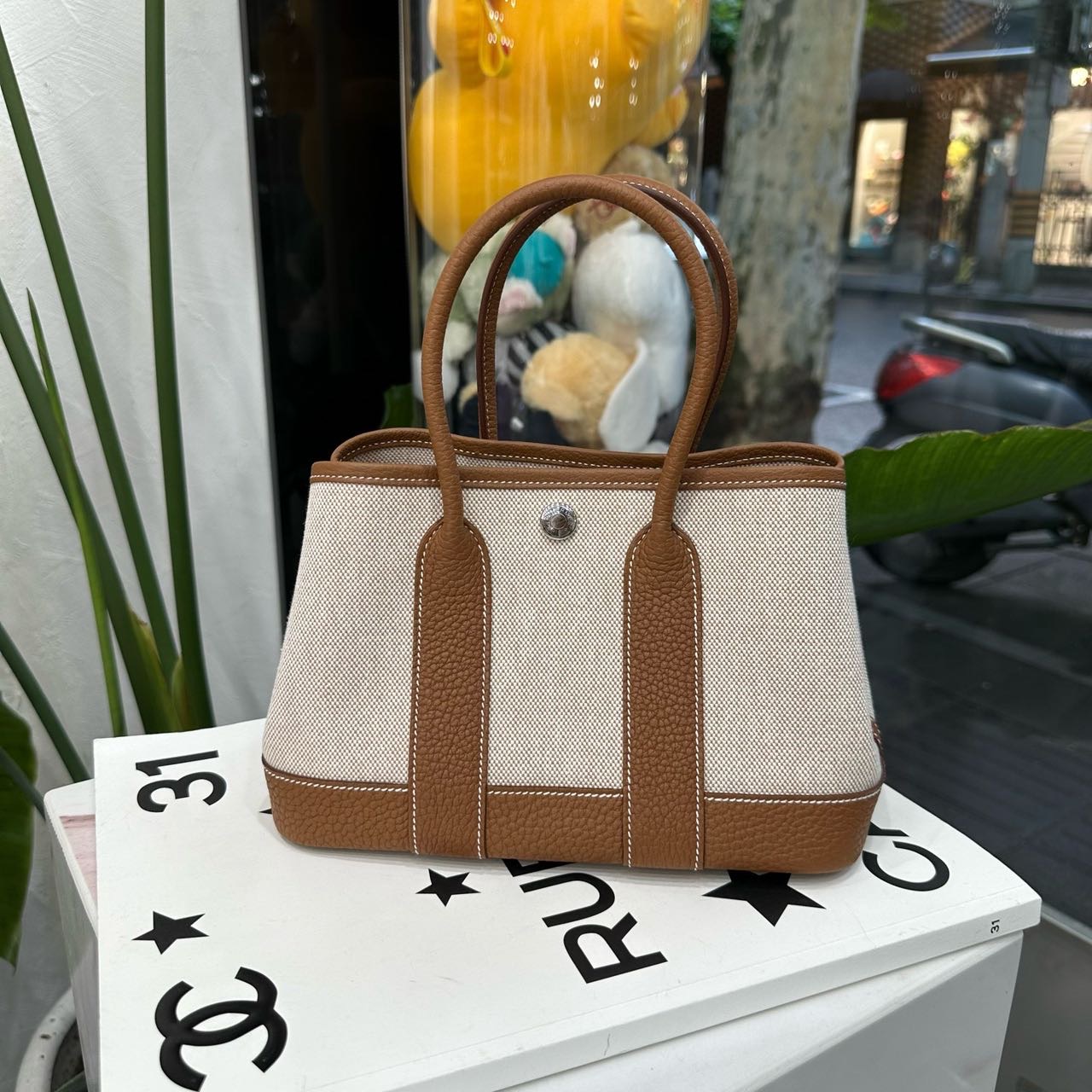 Hermes 金棕帆布mini garden party/花园 G刻 缩略图