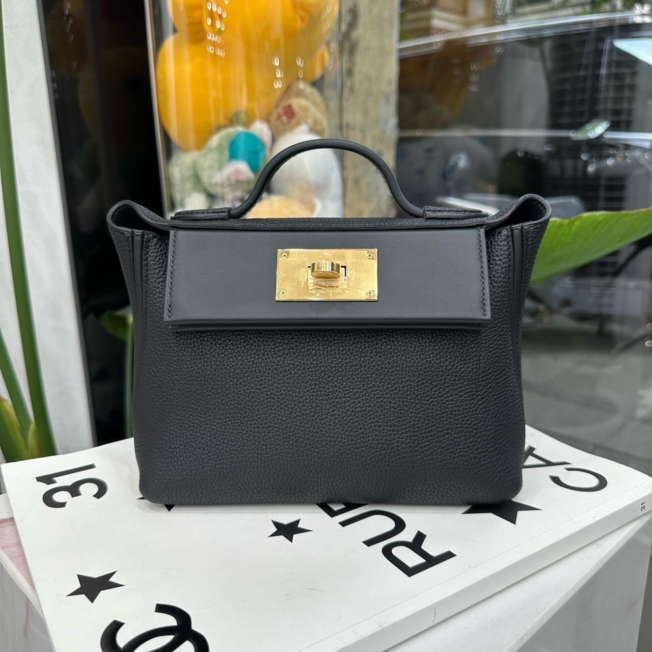 Hermes 黑金2424mini togo皮 G刻 全套7月国专新鲜票