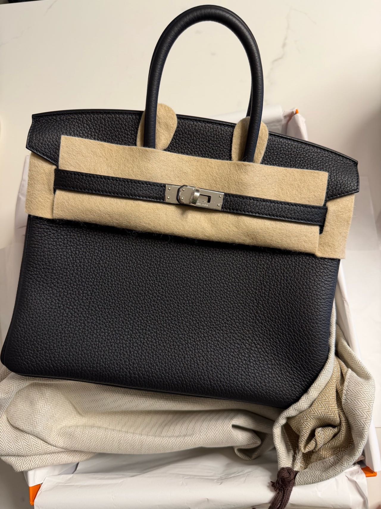 Hermes黑银Togo皮Birkin 25 G刻全套国专新鲜票价格美丽