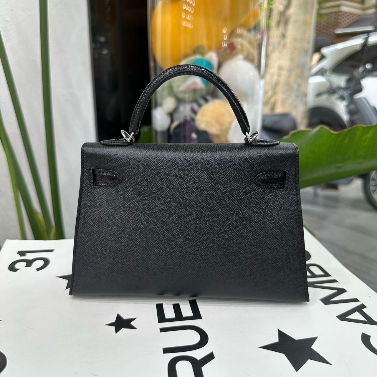 Hermes 黑银mini Kelly二代 touch 一杠蜥蜴拼madame皮 W刻 全套带票证 缩略图